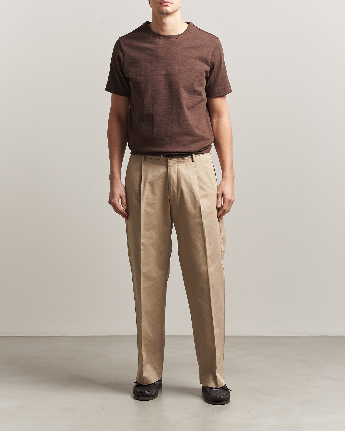 Men | T-Shirts | Merz b. Schwanen | Relaxed Fit Loopwheeled Heavy T-Shirt Chocolate