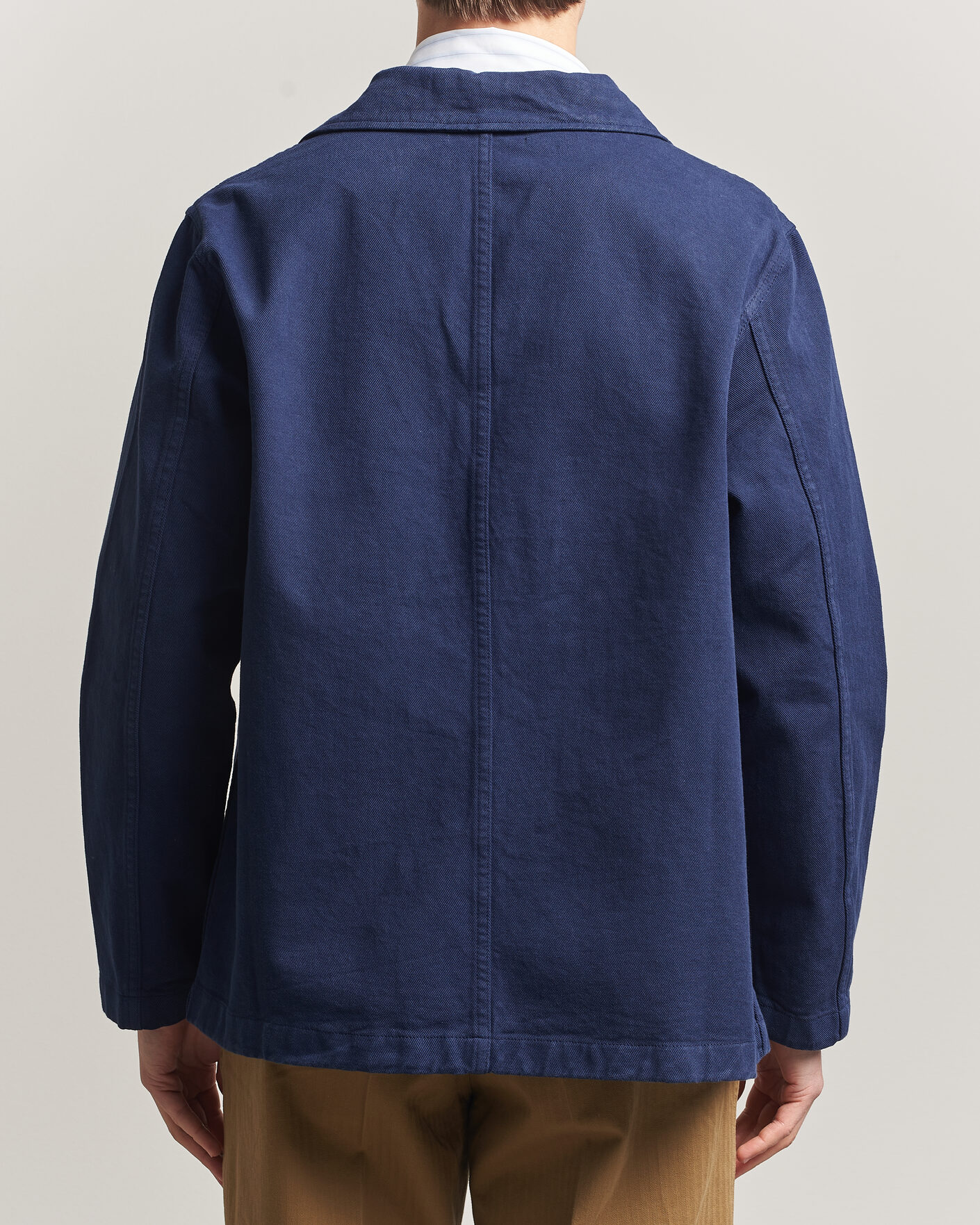 Men | Shirts | Merz b. Schwanen | Worker Cotton Twill Overshirt Ink Blue