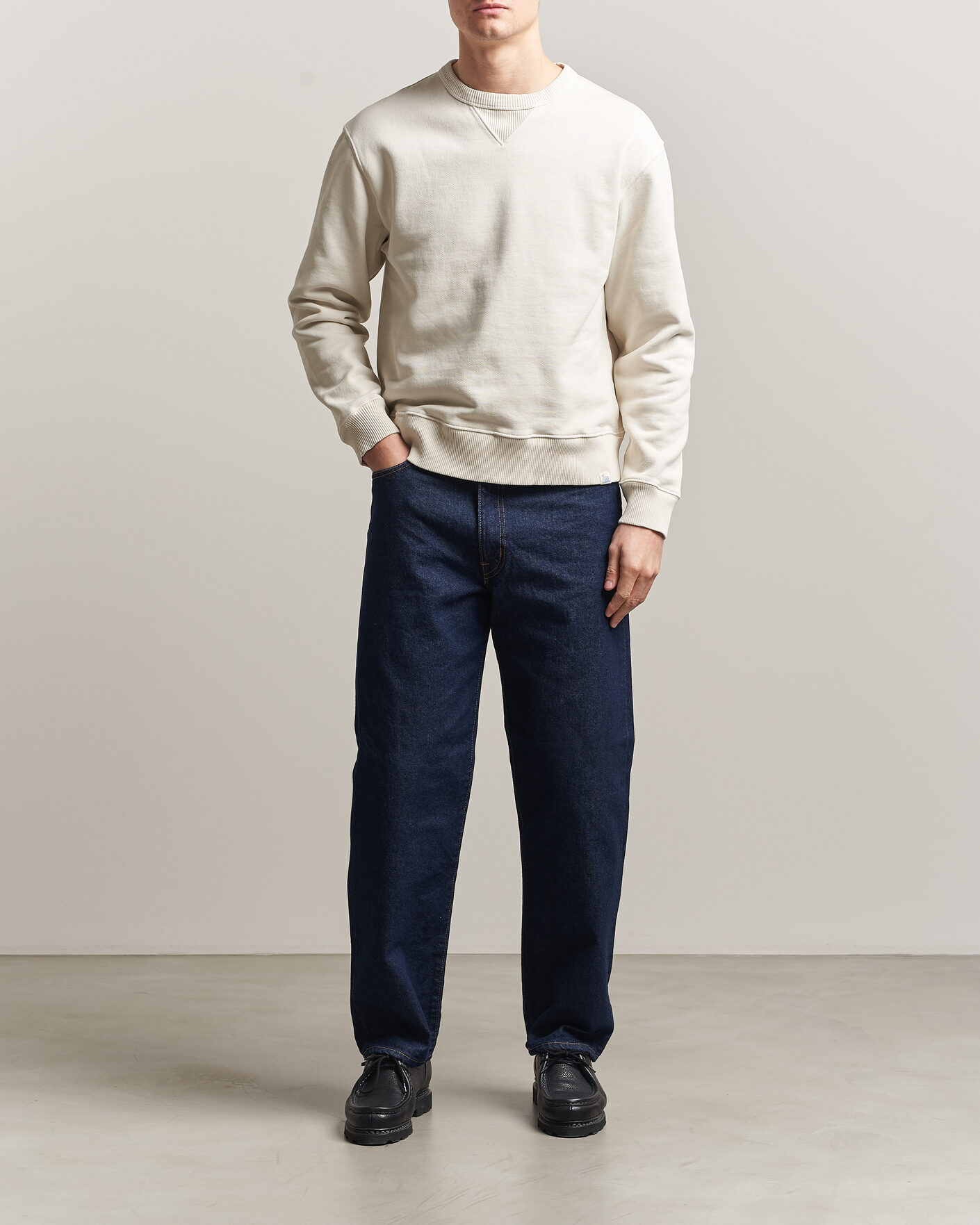 Men | Sweaters & Knitwear | Merz b. Schwanen | Classic Fit Authentic Fleece Sweatshirt Nature