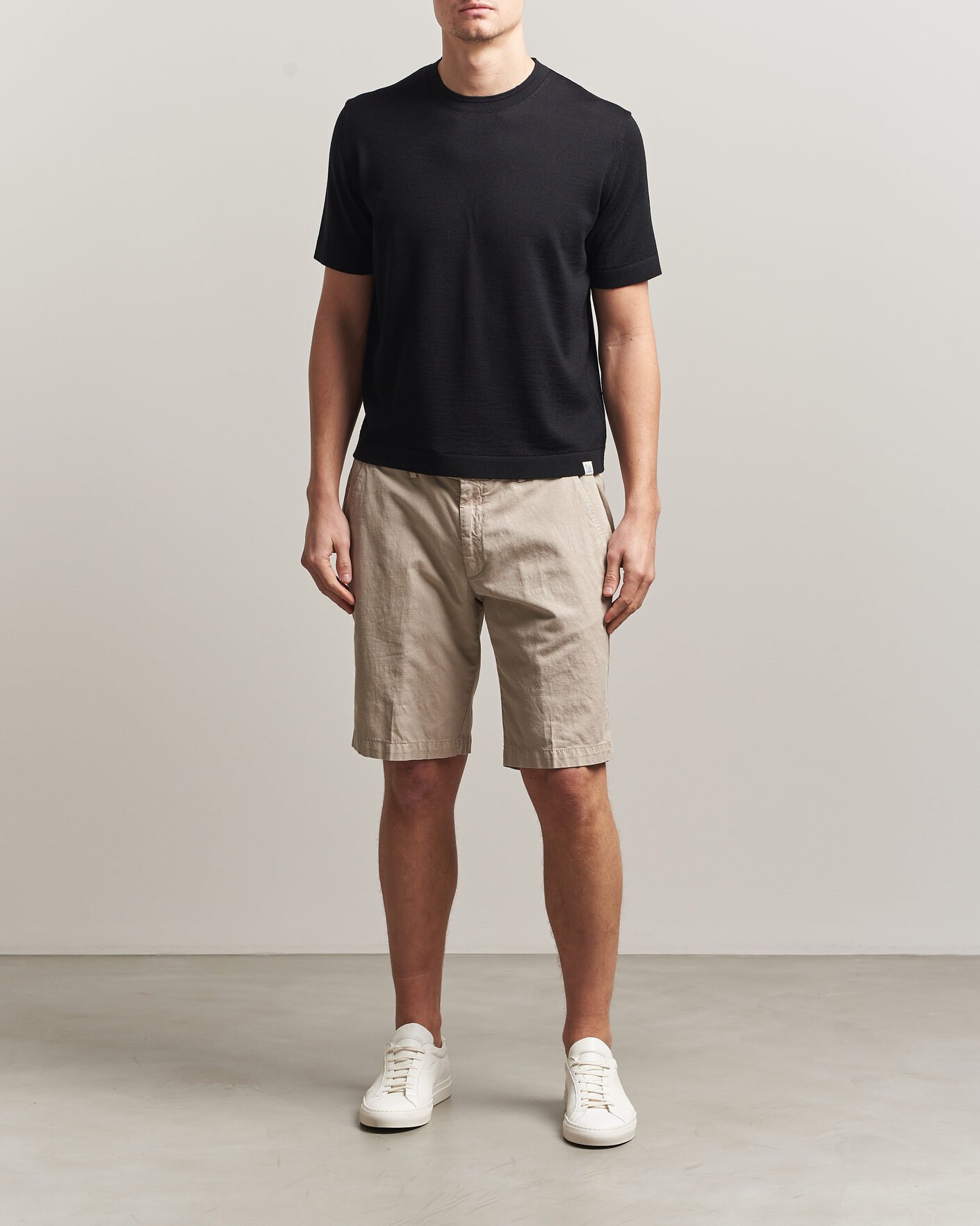 Men | T-Shirts | Merz b. Schwanen | Relaxed Fit Merino Knitted T-Shirt Black