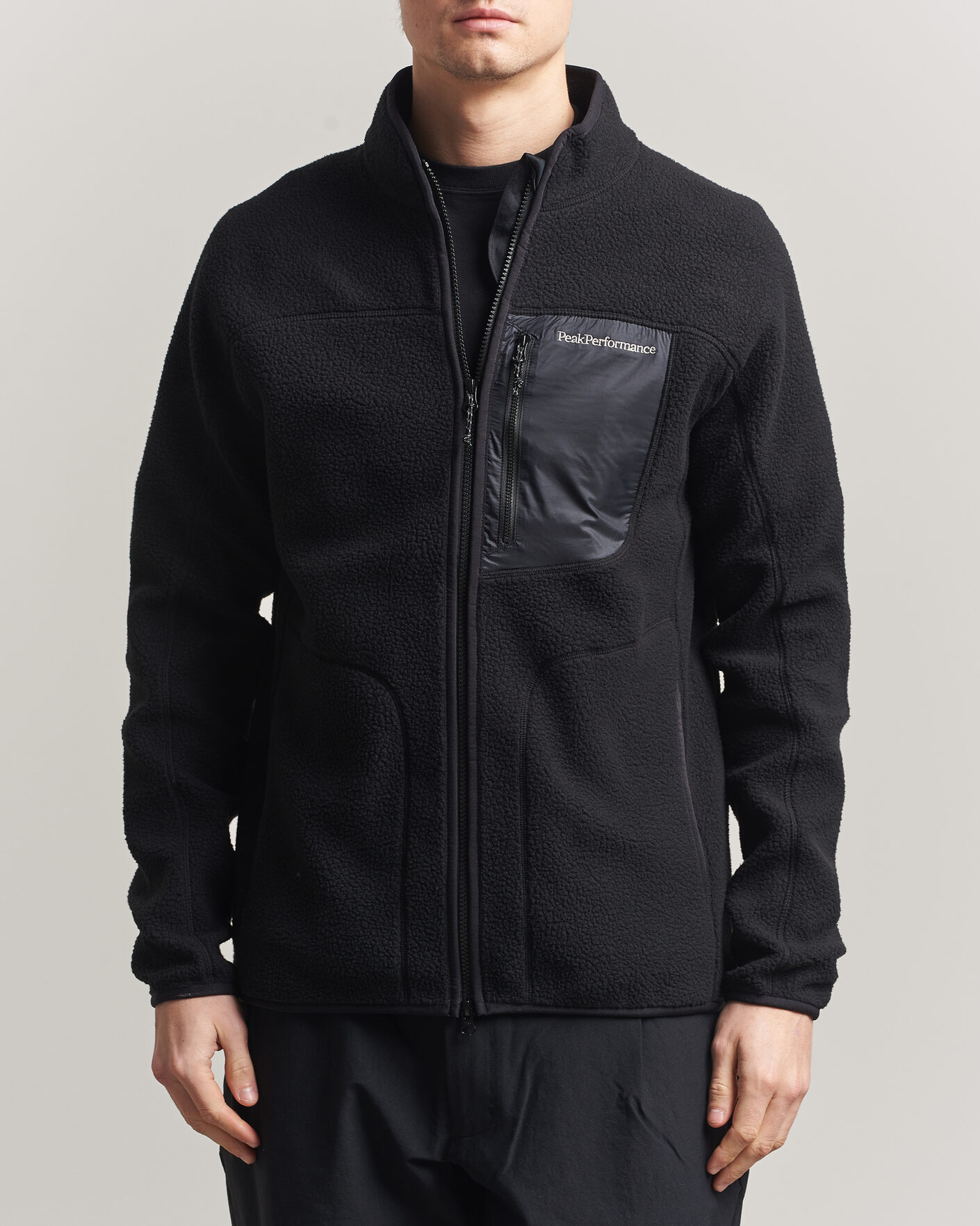 Men | Sweaters & Knitwear | Peak Performance | Nature Rush Pile Full Zip Black