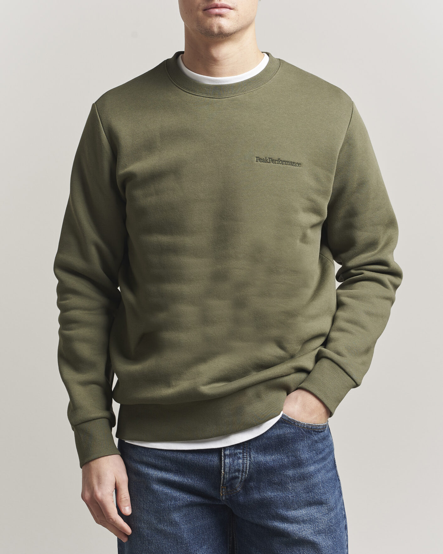 Men | Sweaters & Knitwear | Peak Performance | Original Crew Neck Sweatshirt Pine Needle