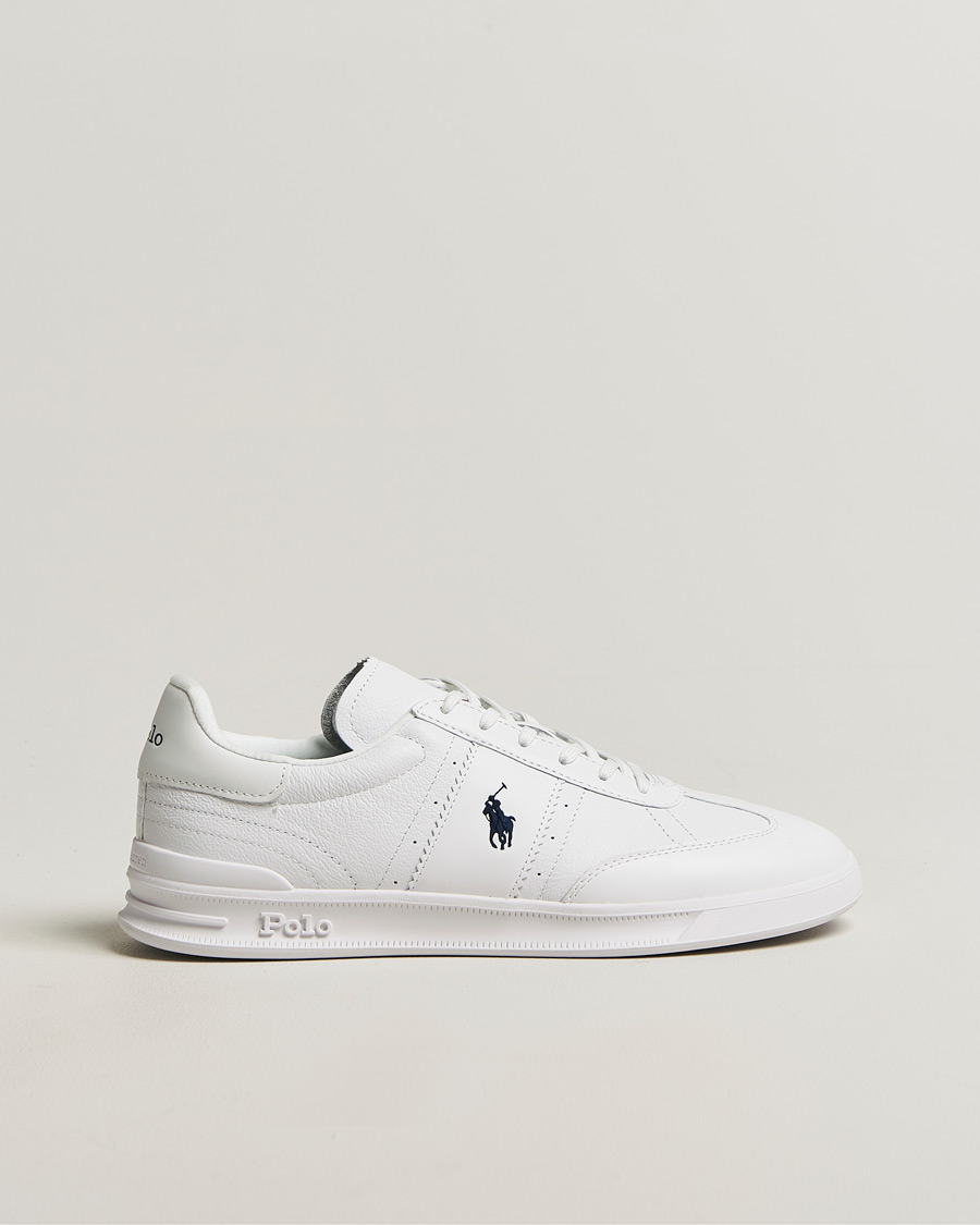 Men | Sneakers | Polo Ralph Lauren | Aera Grained Leather Sneakers White/Navy