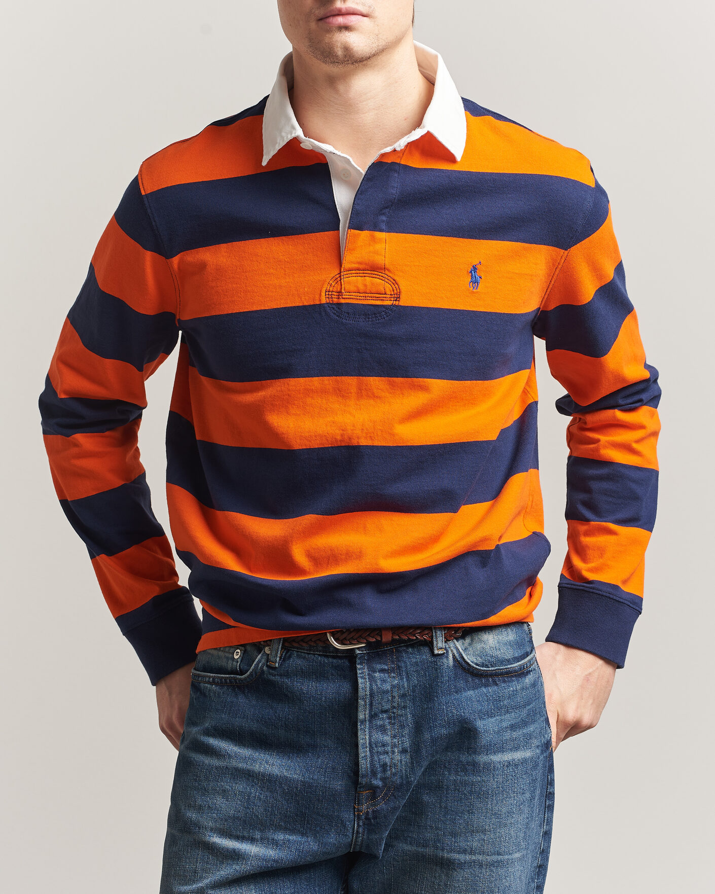 Polo Ralph Lauren Jersey Striped Rugger Sailing Orange/Newport