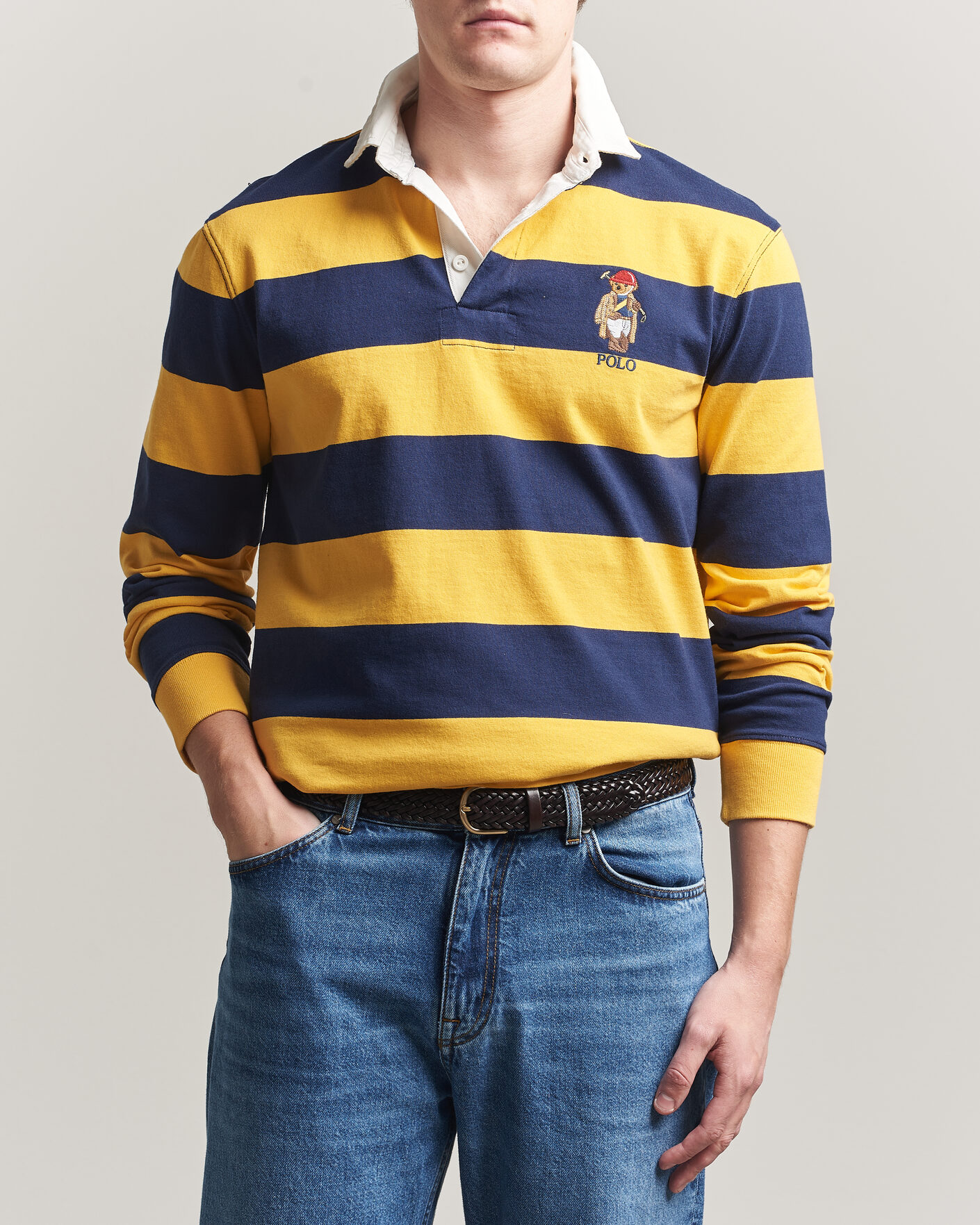 Polo Ralph Lauren Jersey Striped Rugger Newport Navy/Gold at