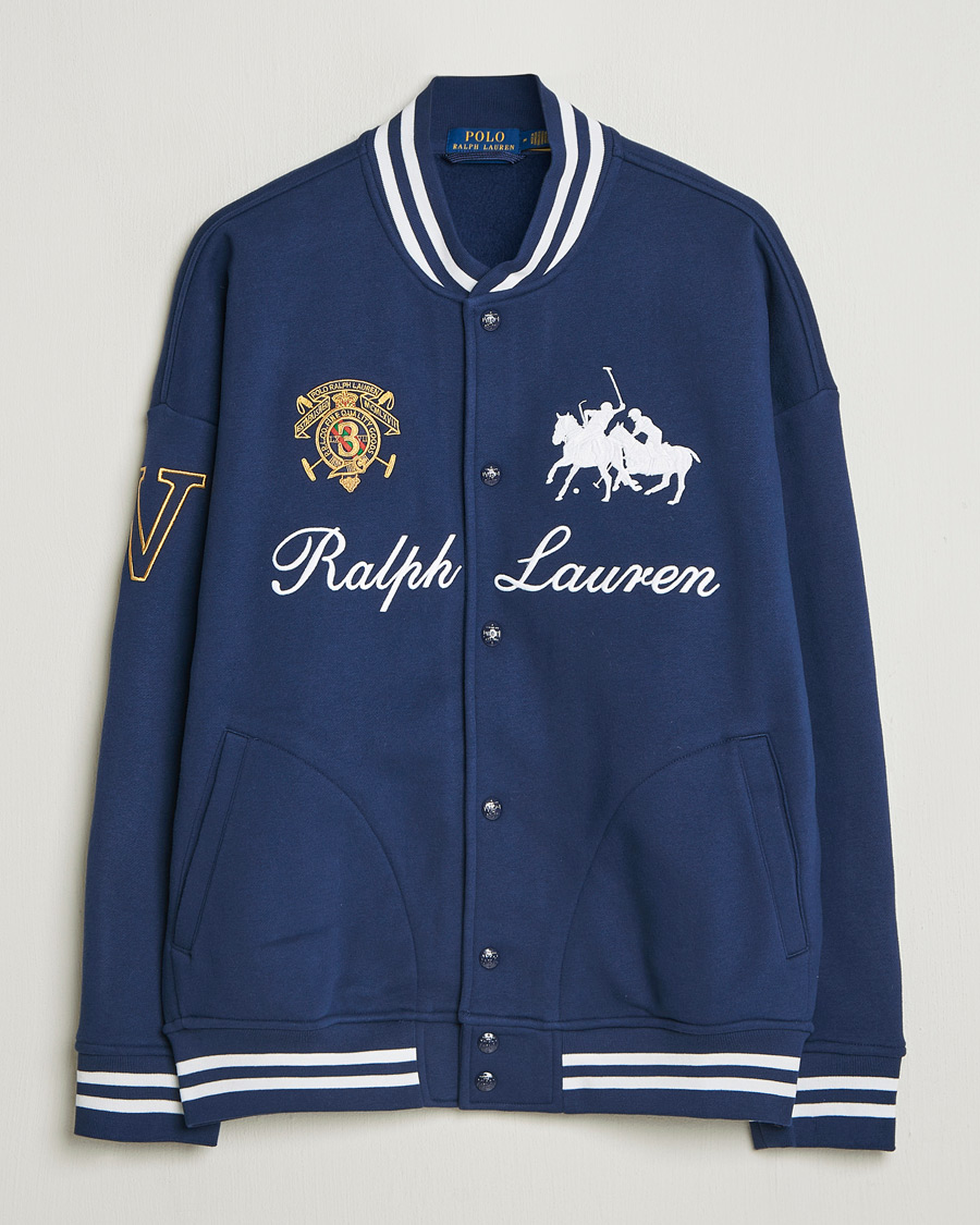 Men | Sweaters & Knitwear | Polo Ralph Lauren | Magic Fleece Bomber Jacket Newport Navy