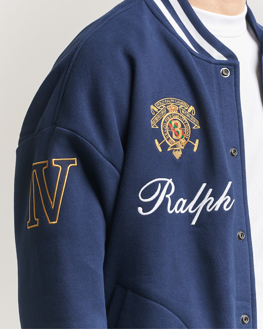Men | Sweaters & Knitwear | Polo Ralph Lauren | Magic Fleece Bomber Jacket Newport Navy