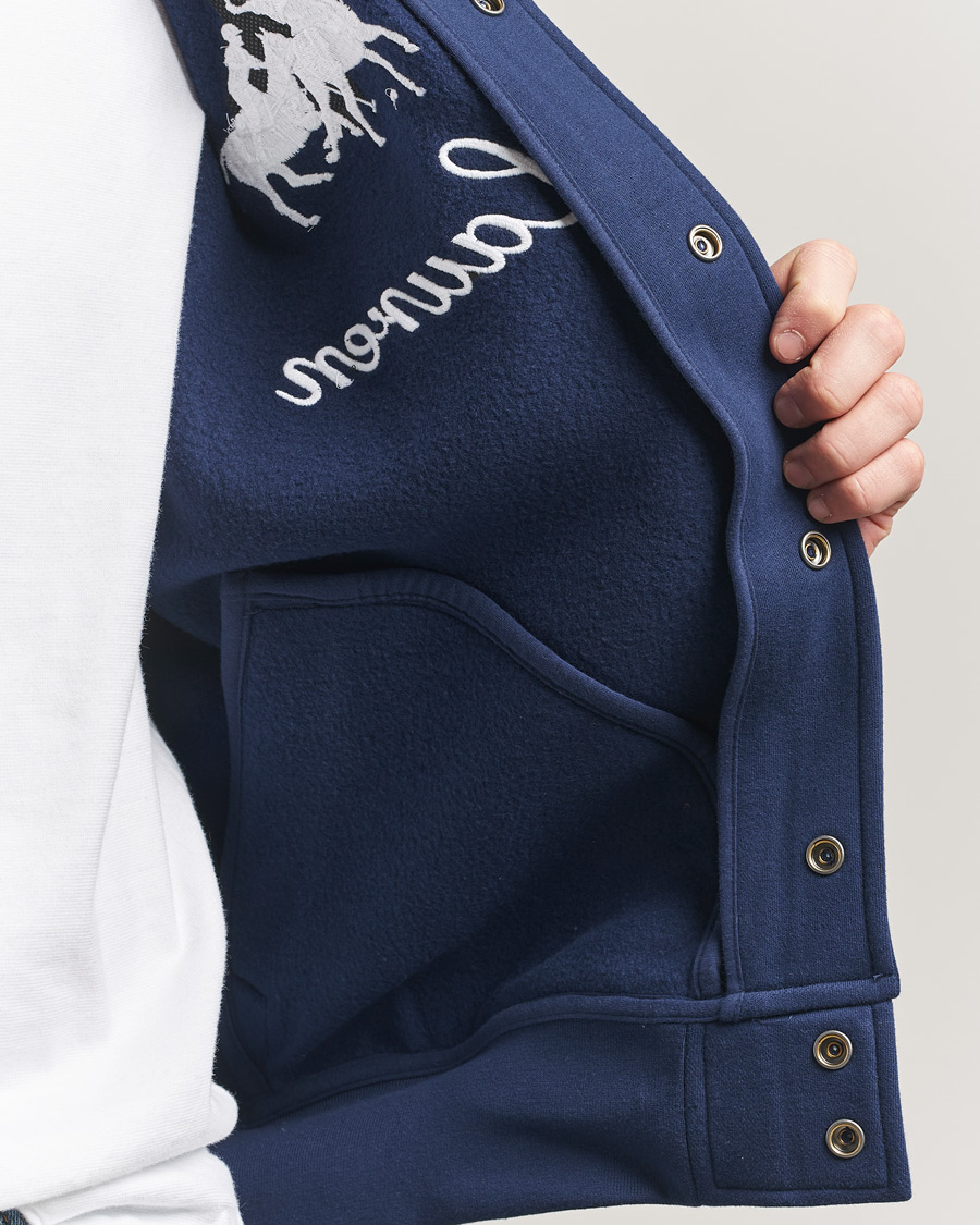 Men | Sweaters & Knitwear | Polo Ralph Lauren | Magic Fleece Bomber Jacket Newport Navy