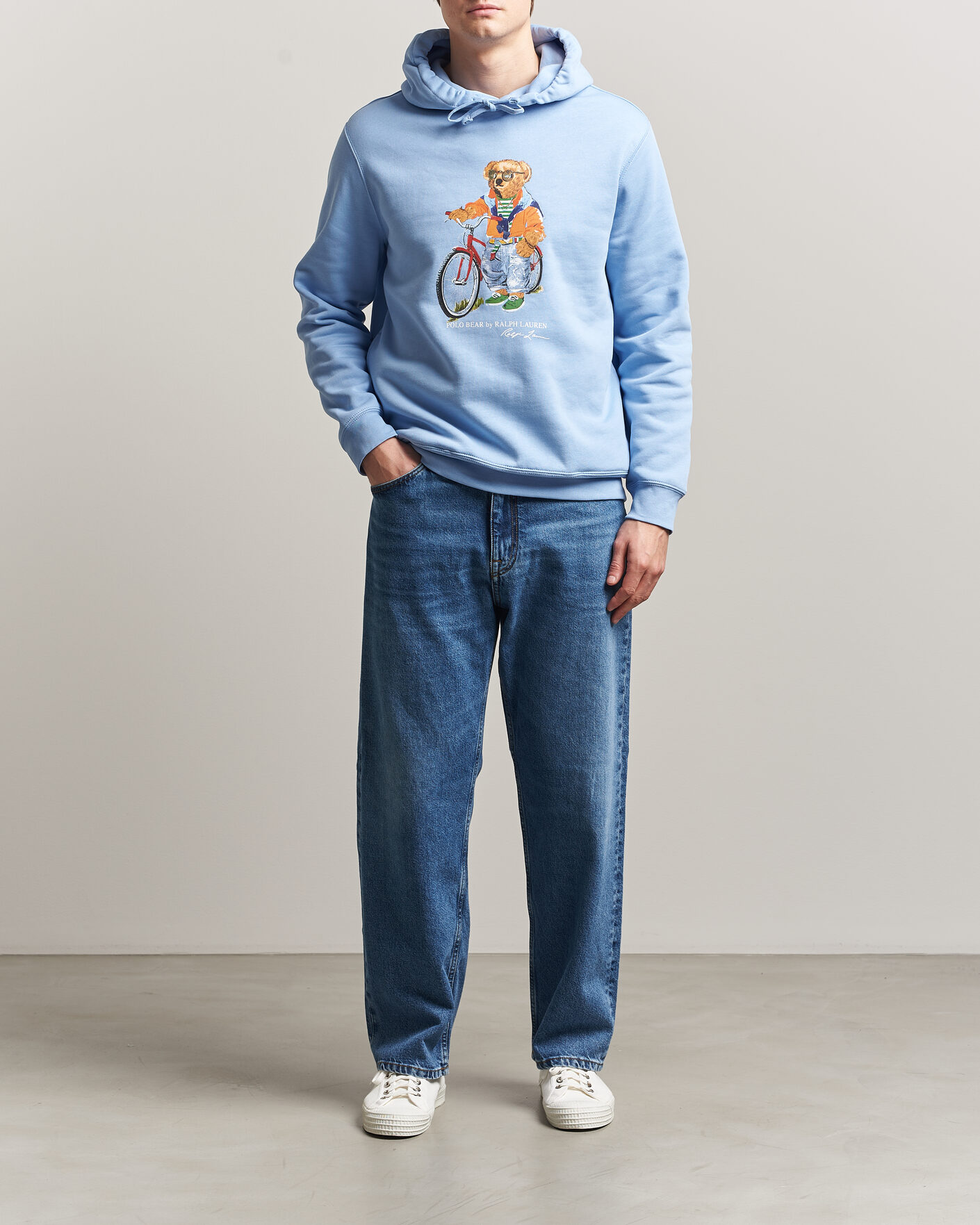 Men | Sweaters & Knitwear | Polo Ralph Lauren | Fleece Bear Hoodie Austin Blue