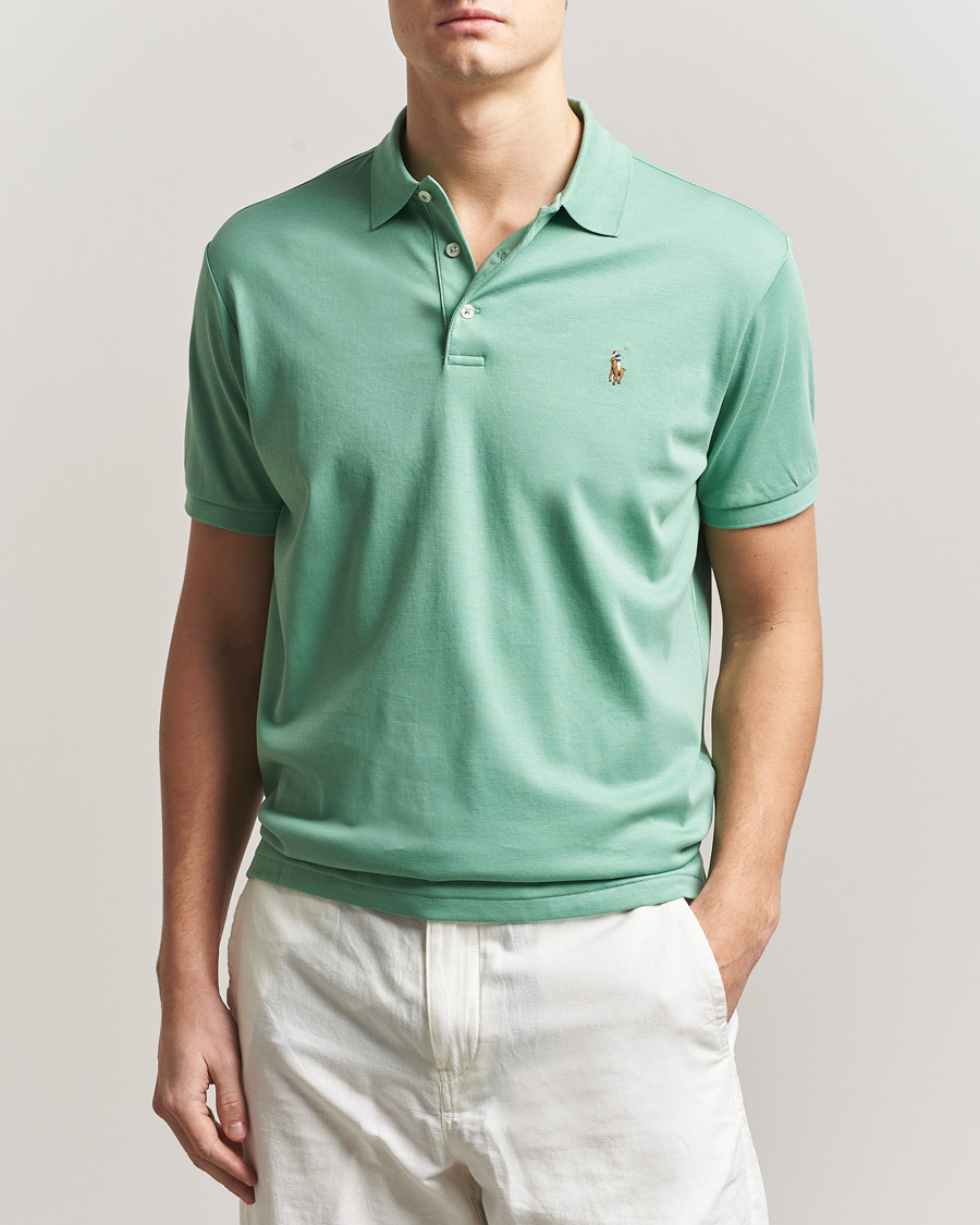Men | Polo Shirts | Polo Ralph Lauren | Luxury Pima Cotton Polo Faded Mint
