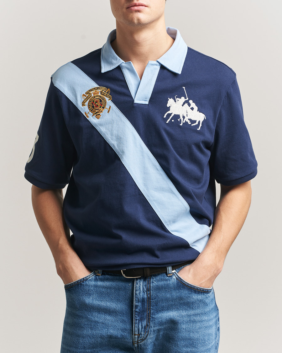 Men | Polo Shirts | Polo Ralph Lauren | Diagonal Striped Polo Newport Navy