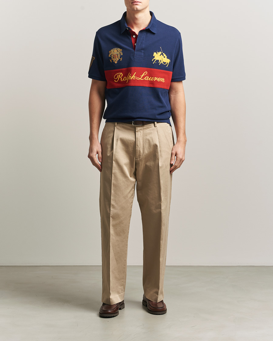 Men | Polo Shirts | Polo Ralph Lauren | Block Striped Polo Newport Navy