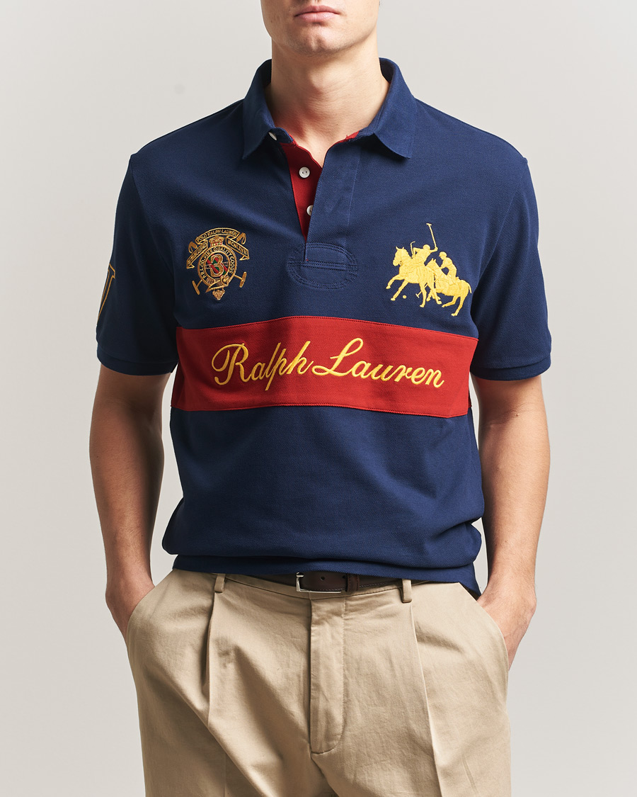 Polo Ralph Lauren Block Striped Polo Newport Navy at CareOfCarl.com
