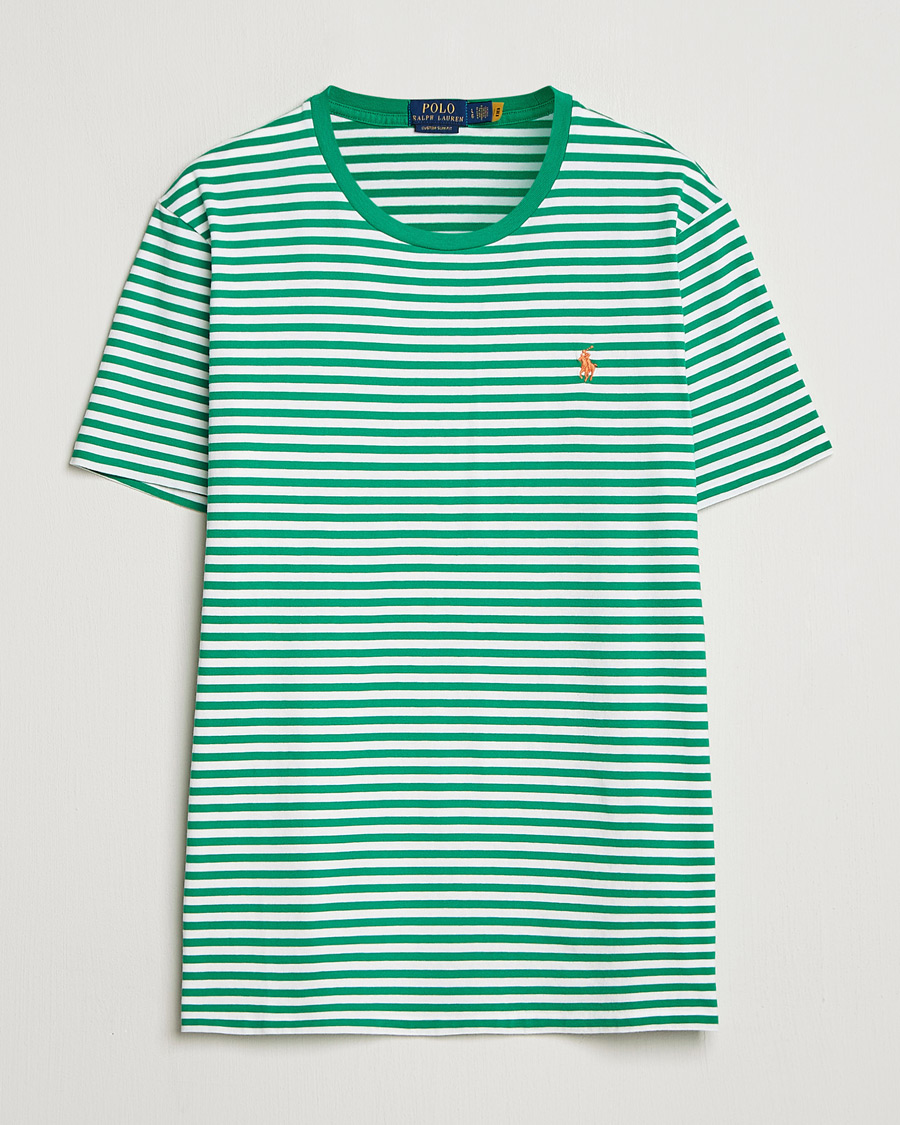 Men | T-Shirts | Polo Ralph Lauren | Crew Neck Striped T-Shirt Billiard/White