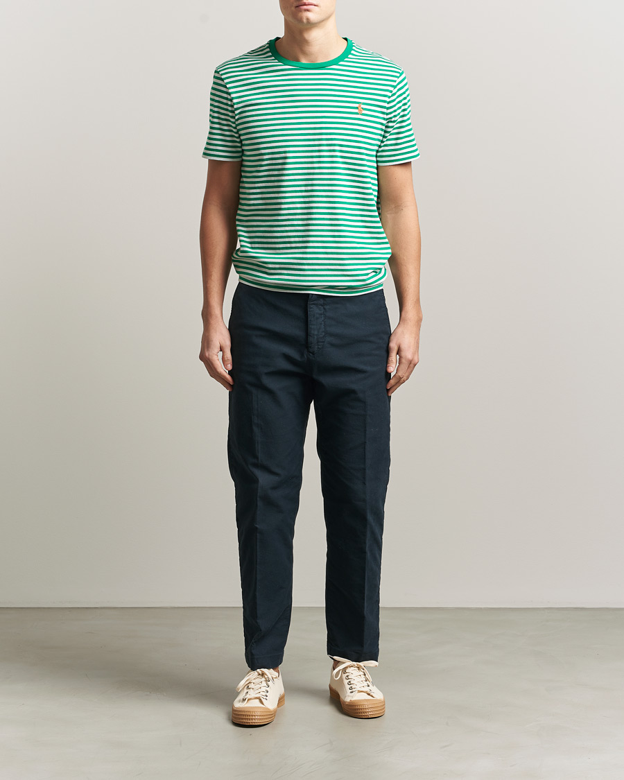 Men | T-Shirts | Polo Ralph Lauren | Crew Neck Striped T-Shirt Billiard/White