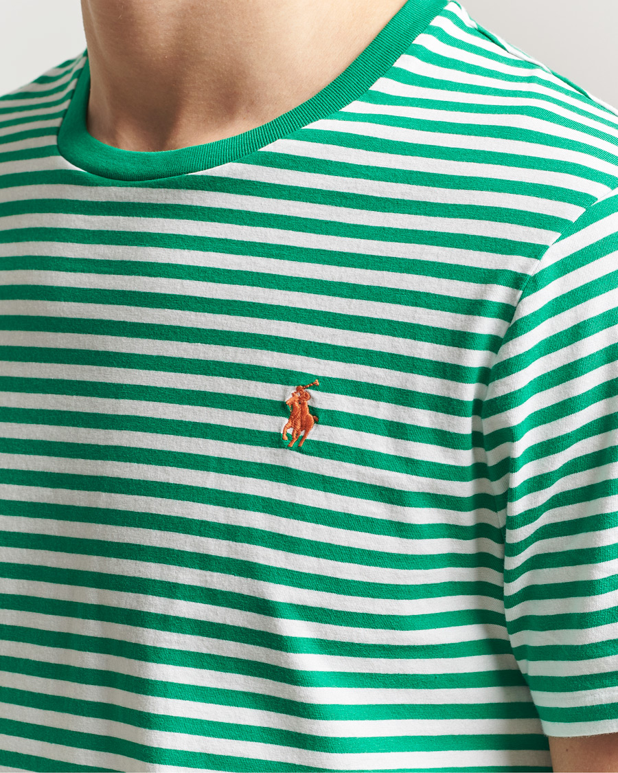 Men | T-Shirts | Polo Ralph Lauren | Crew Neck Striped T-Shirt Billiard/White