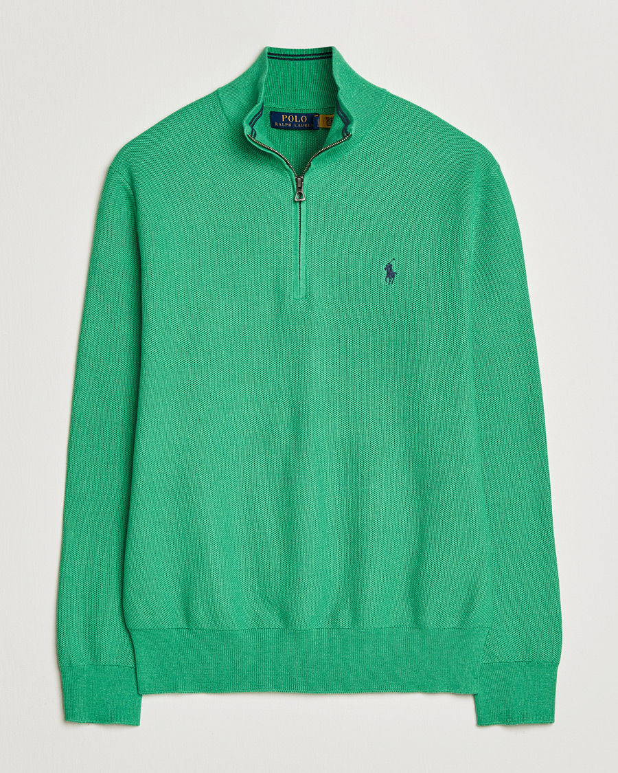 Polo Ralph Lauren Textured Half Zip Palm Green Heather at
