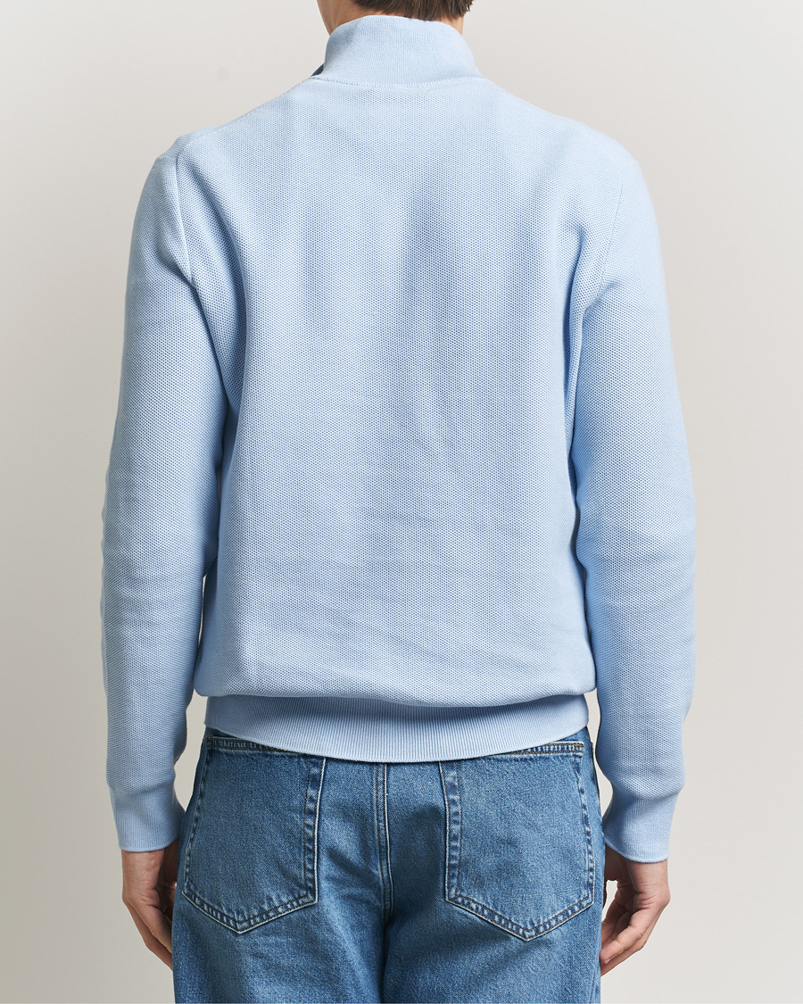 Men | Sweaters & Knitwear | Polo Ralph Lauren | Textured Half Zip Office Blue