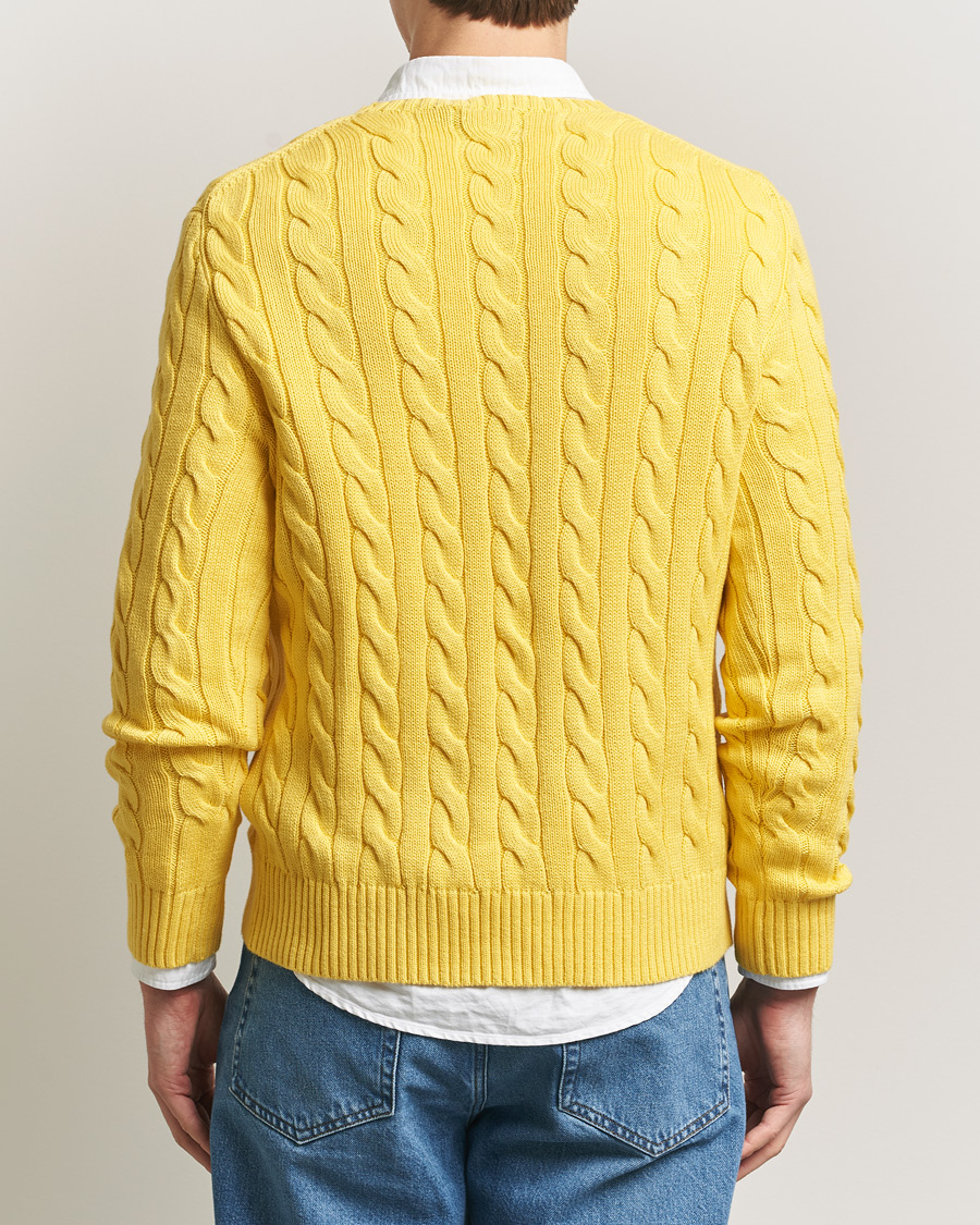 Men | Sweaters & Knitwear | Polo Ralph Lauren | Cotton Cable Pullover Sunfish Yellow