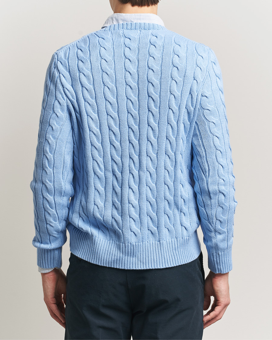 Men | Sweaters & Knitwear | Polo Ralph Lauren | Cotton Cable Pullover Austin Blue