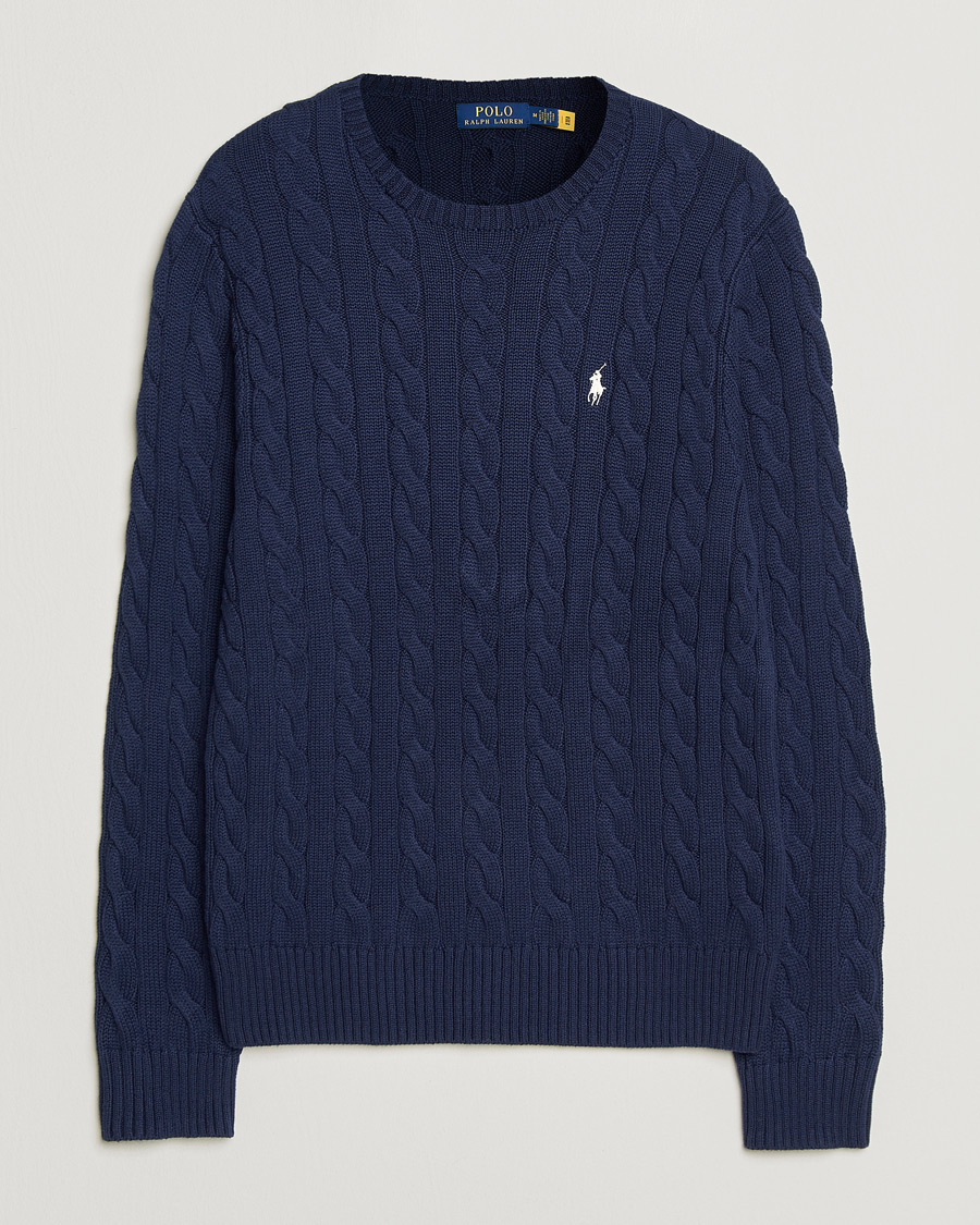 Men | Sweaters & Knitwear | Polo Ralph Lauren | Cotton Cable Pullover Bright Navy