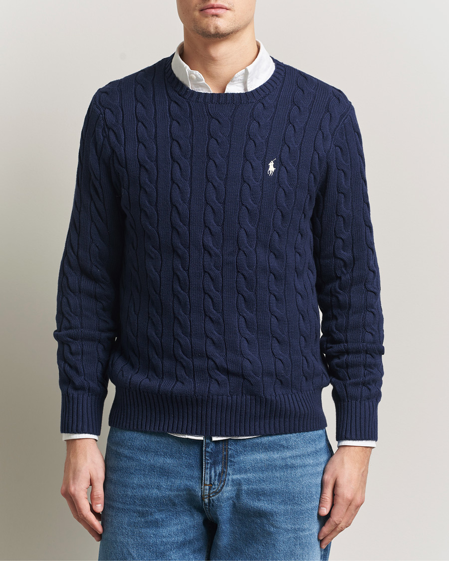 Men | Sweaters & Knitwear | Polo Ralph Lauren | Cotton Cable Pullover Bright Navy