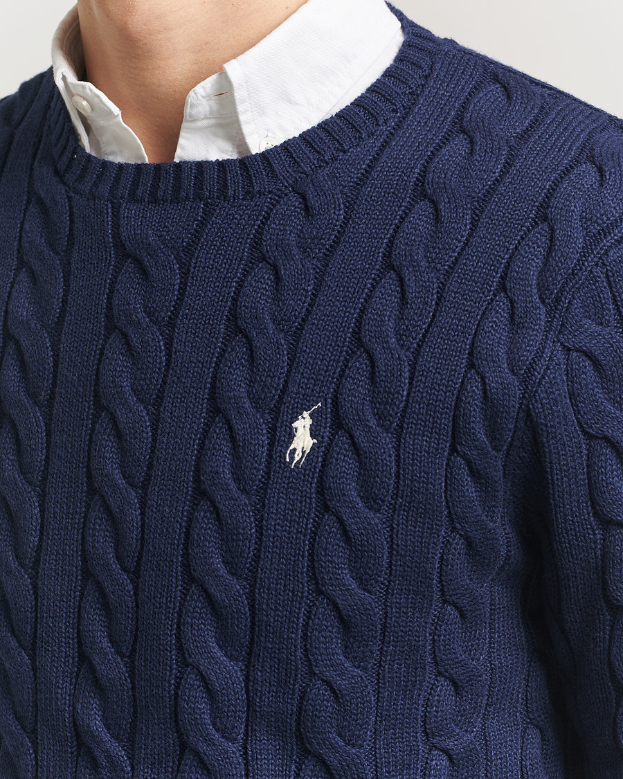 Men | Sweaters & Knitwear | Polo Ralph Lauren | Cotton Cable Pullover Bright Navy
