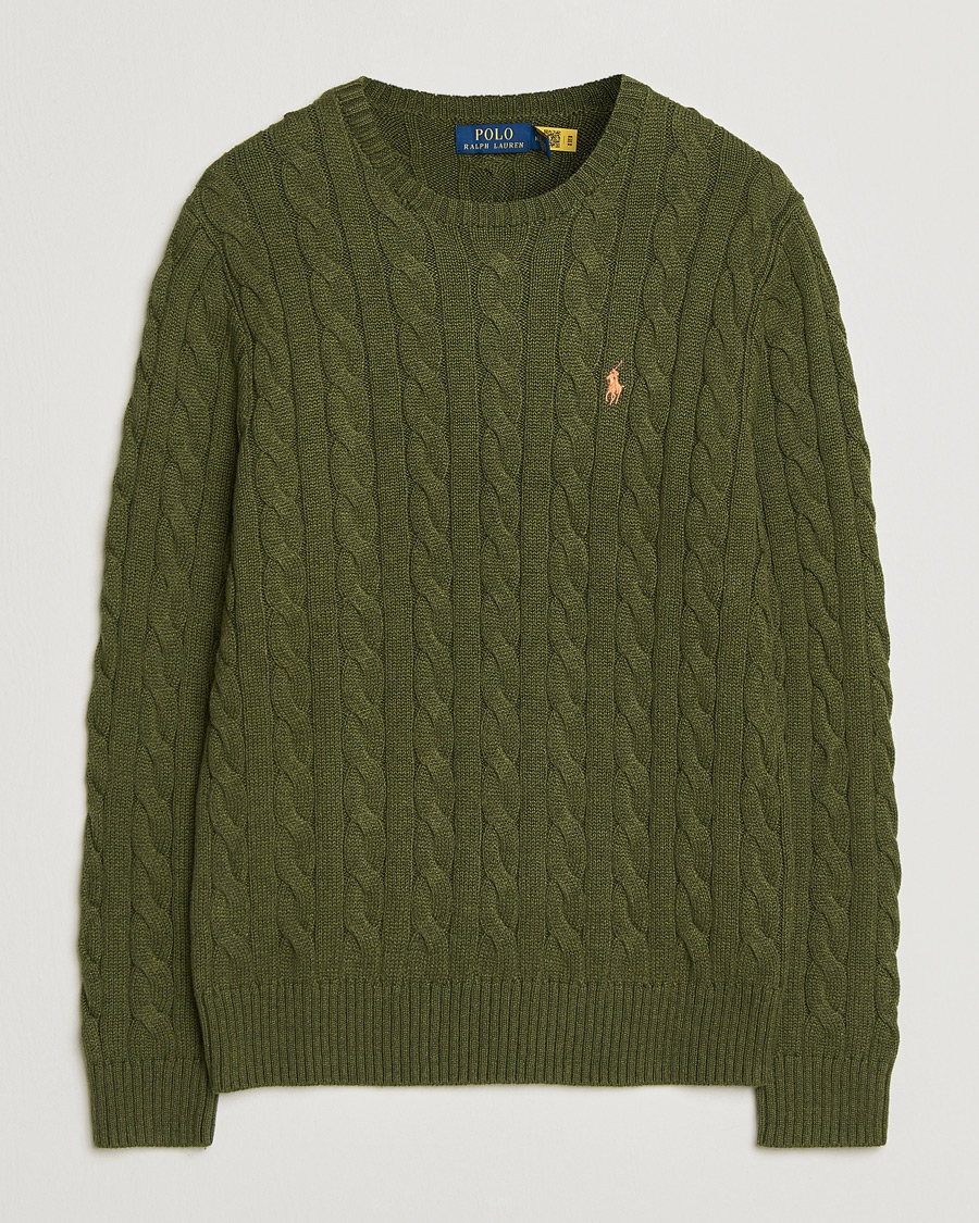 Men | Sweaters & Knitwear | Polo Ralph Lauren | Cotton Cable Pullover Garden Trail Heather