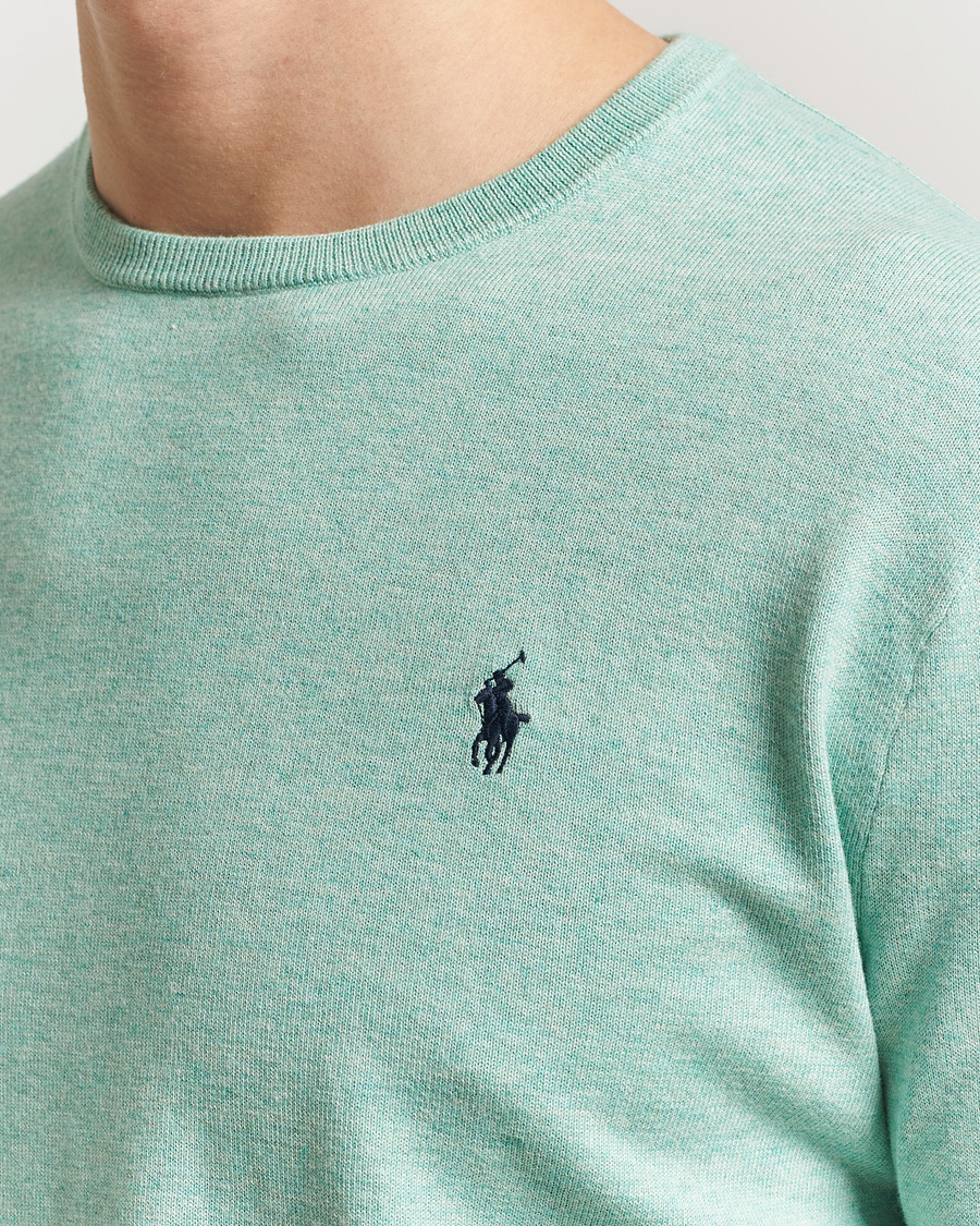 Men | Sweaters & Knitwear | Polo Ralph Lauren | Cotton Crew Neck Sweater Green Heather