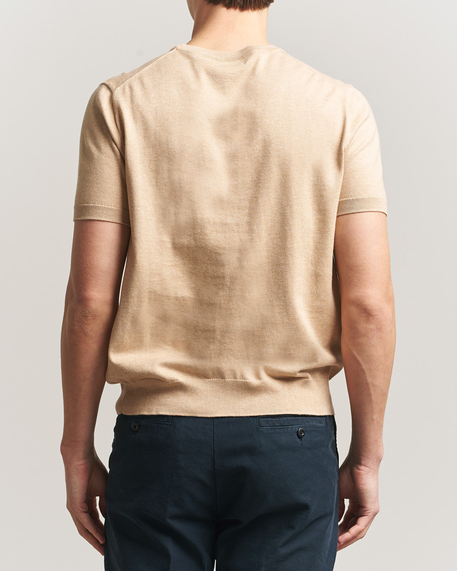 Men | T-Shirts | Polo Ralph Lauren | Knitted Short Sleeve T-Shirt Camel Melange