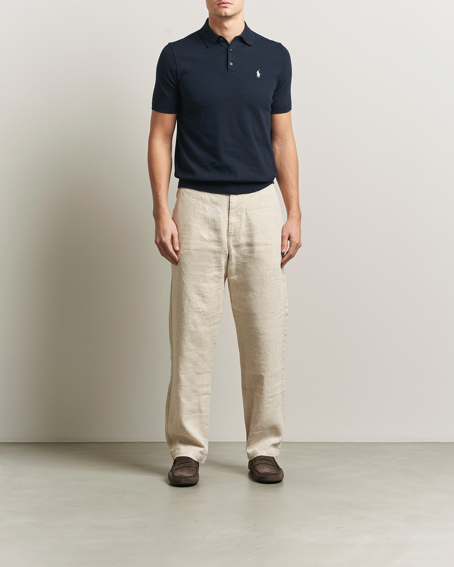 Men | Polo Shirts | Polo Ralph Lauren | Knitted Short Sleeve Polo Hunter Navy