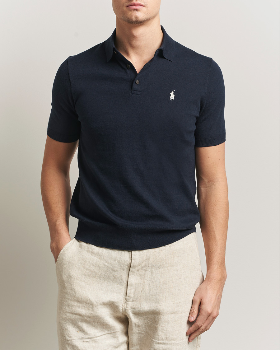 Polo Ralph Lauren 半袖ニット　M Polo Ralph Lauren Knitted Short Sleeve Polo Hunter Navy at