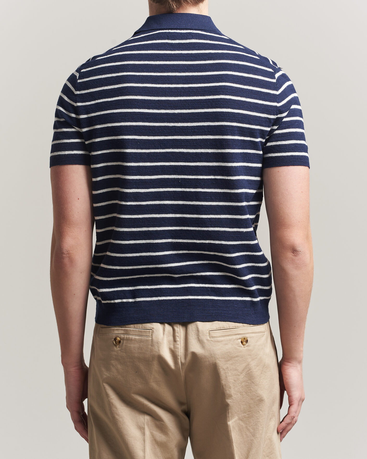 Men | Polo Shirts | Polo Ralph Lauren | Cotton Blend Striped Polo Bright Navy Combo