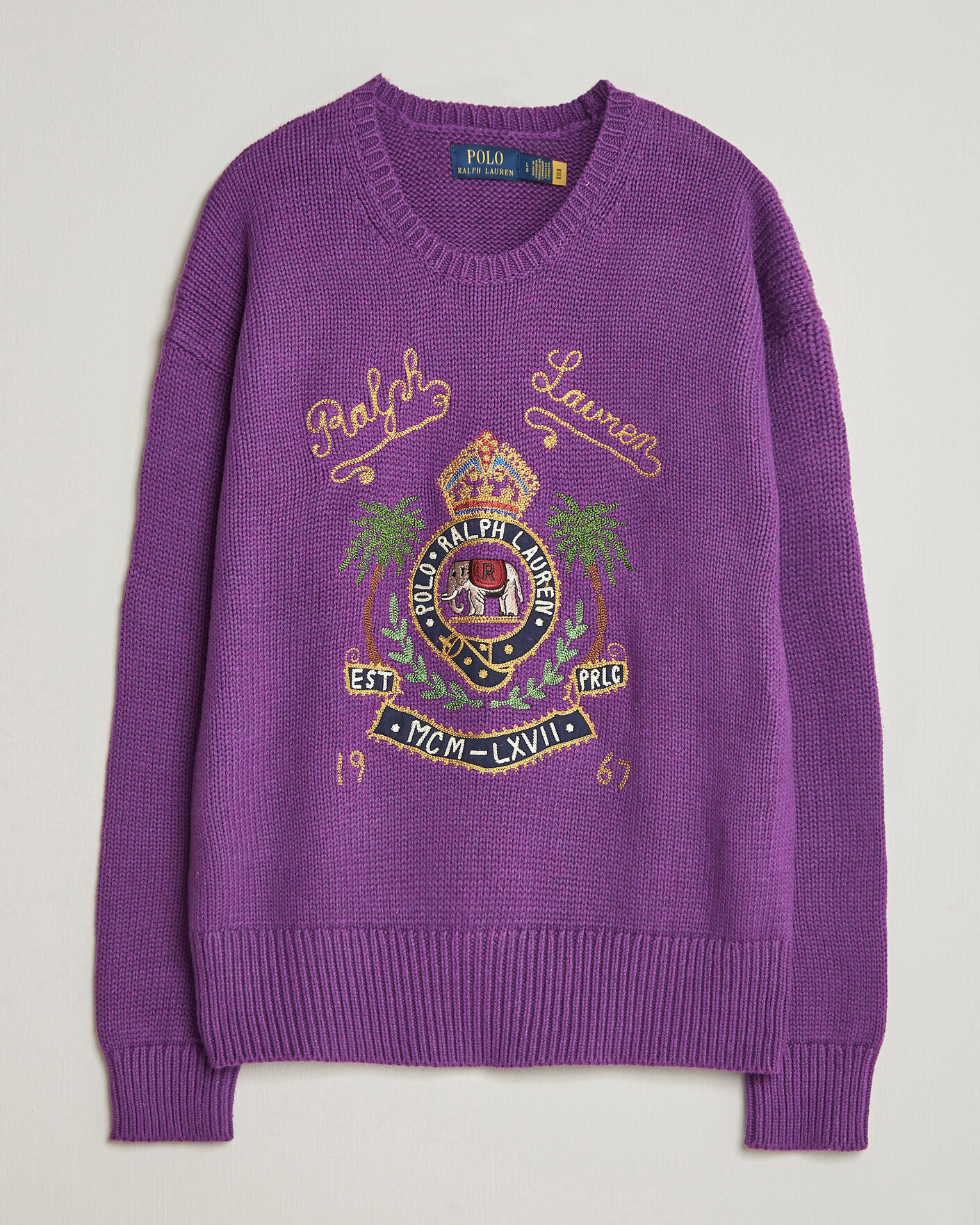 Men | Sweaters & Knitwear | Polo Ralph Lauren | Cotton Logo Sweater Purple Heahter