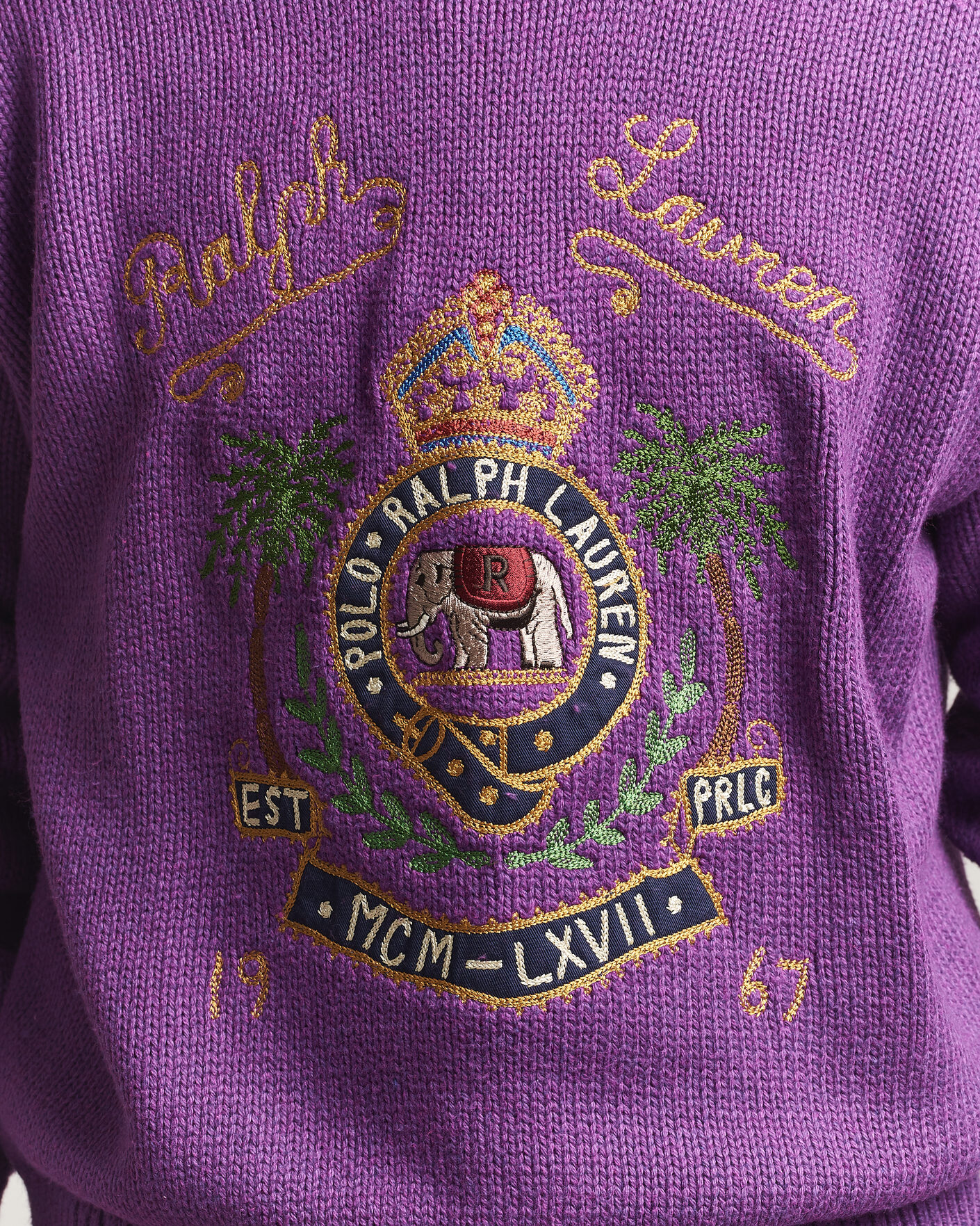 Men | Sweaters & Knitwear | Polo Ralph Lauren | Cotton Logo Sweater Purple Heahter