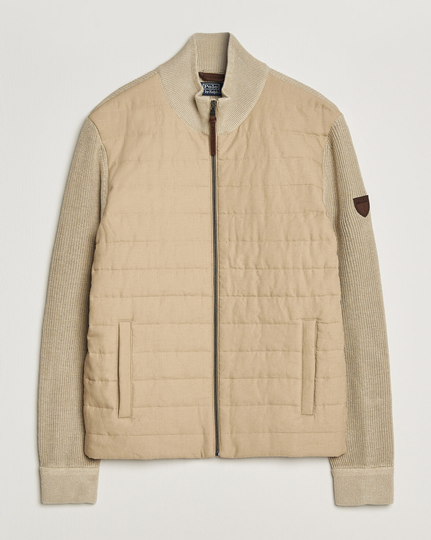 Men | Coats & Jackets | Polo Ralph Lauren | Linen Full Zip Sweater Coastal Beige