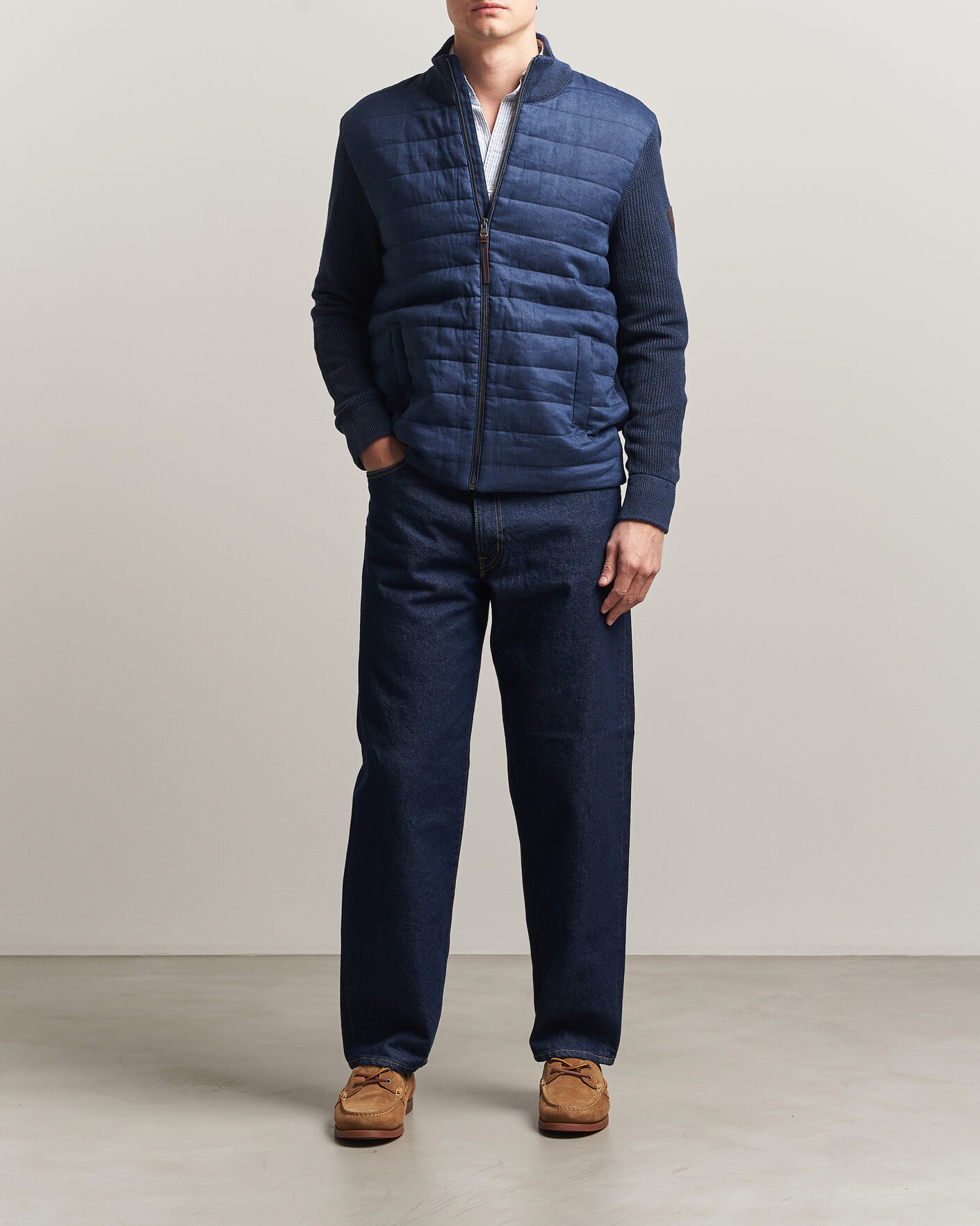 Men | Sweaters & Knitwear | Polo Ralph Lauren | Linen Full Zip Sweater Navy