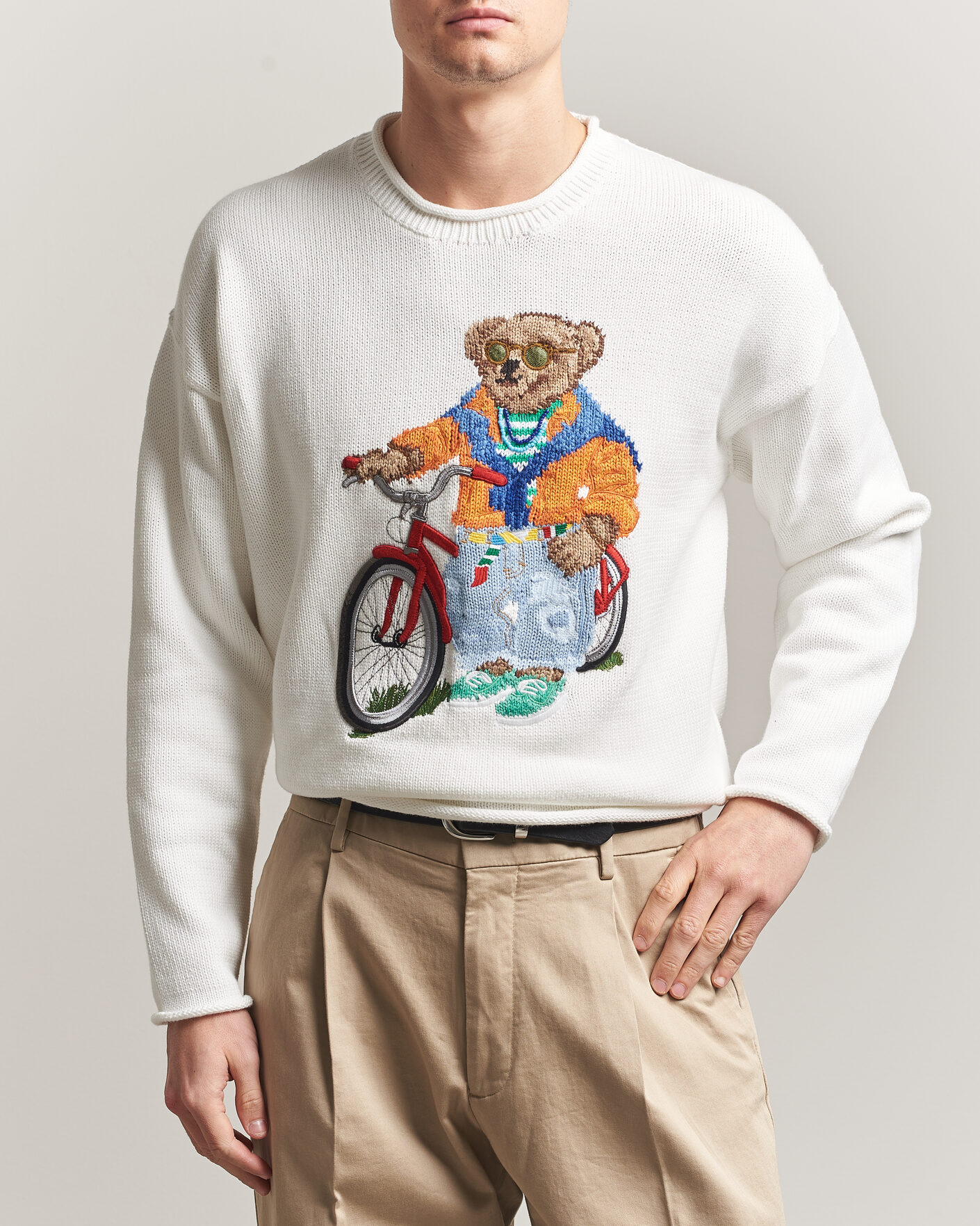 Men | Sweaters & Knitwear | Polo Ralph Lauren | Cotton Bear Sweater Deckwash White