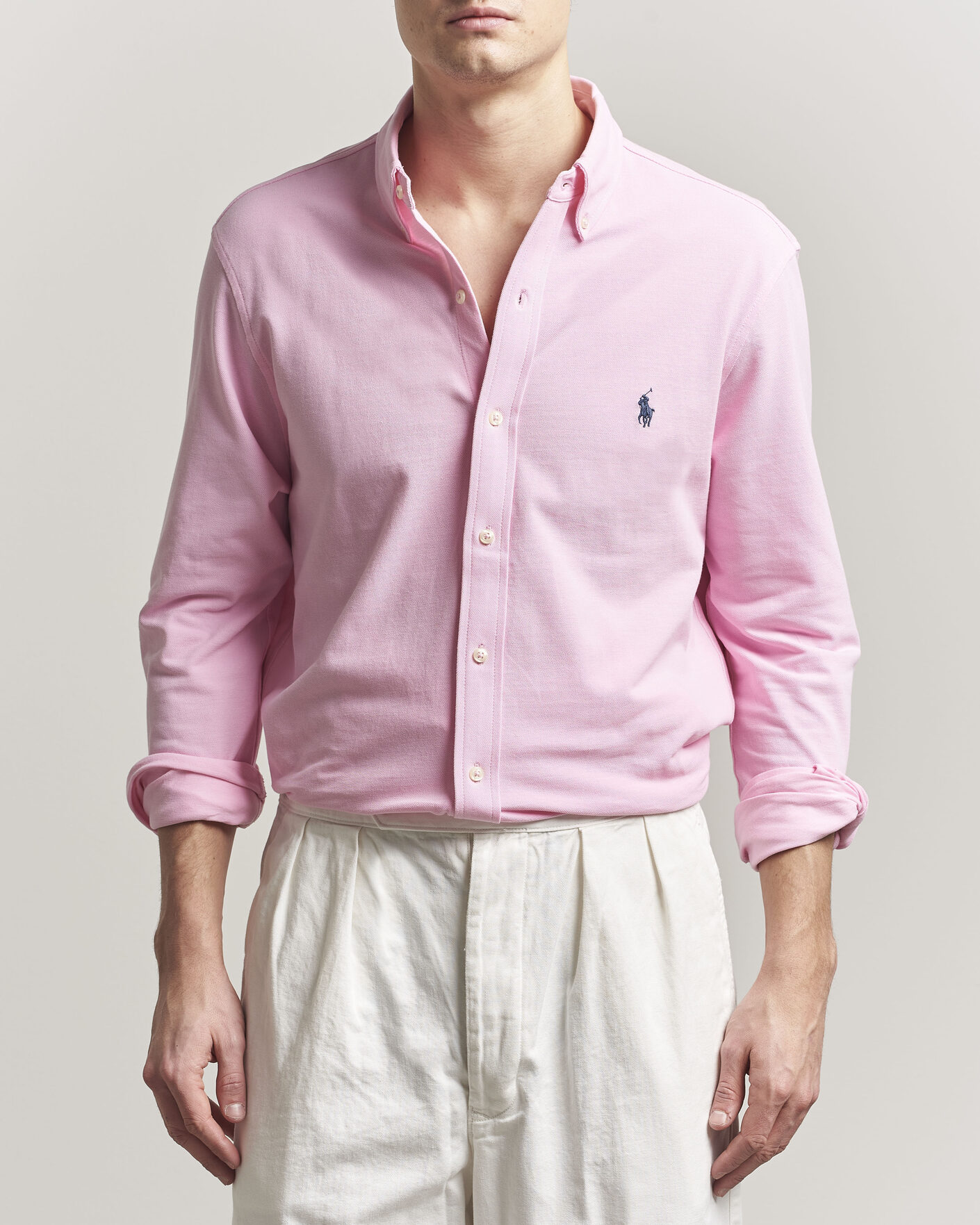 Men | Shirts | Polo Ralph Lauren | Featherweight Mesh Shirt Carmel Pink