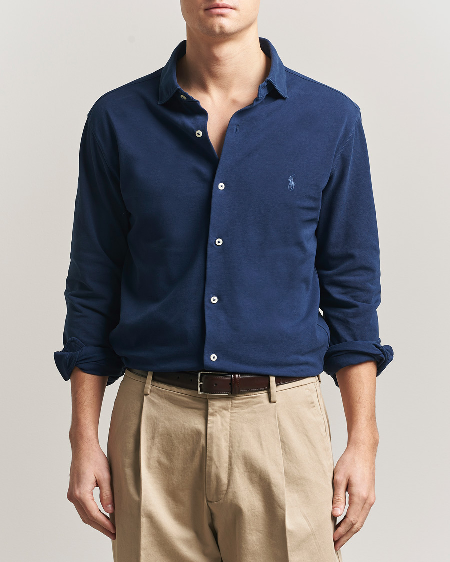 Men | Shirts | Polo Ralph Lauren | Featherweight Knitted Shirt Dark Cobalt