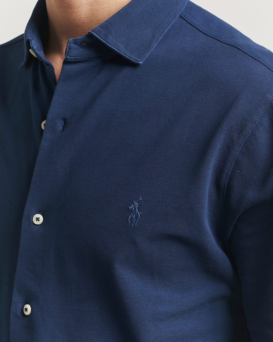 Men | Shirts | Polo Ralph Lauren | Featherweight Knitted Shirt Dark Cobalt