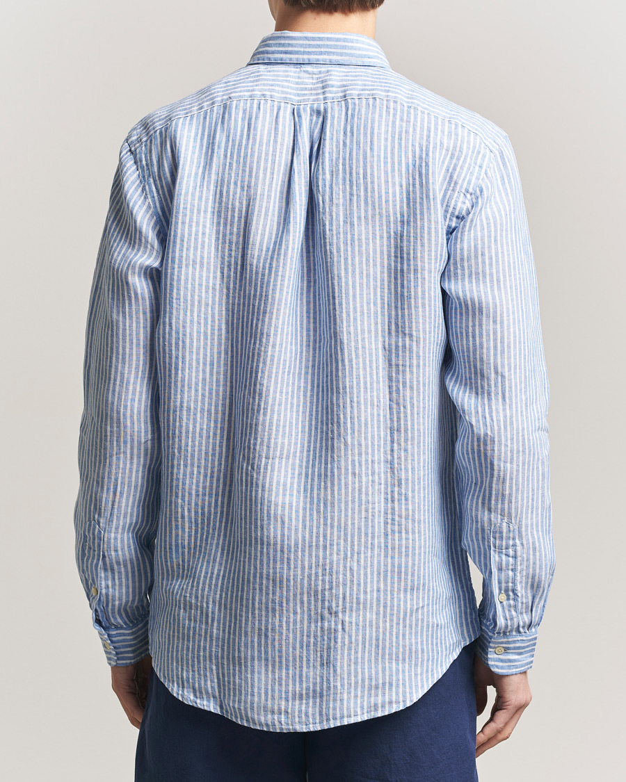 Men | Shirts | Polo Ralph Lauren | Custom Fit Linen Shirt Blue/White