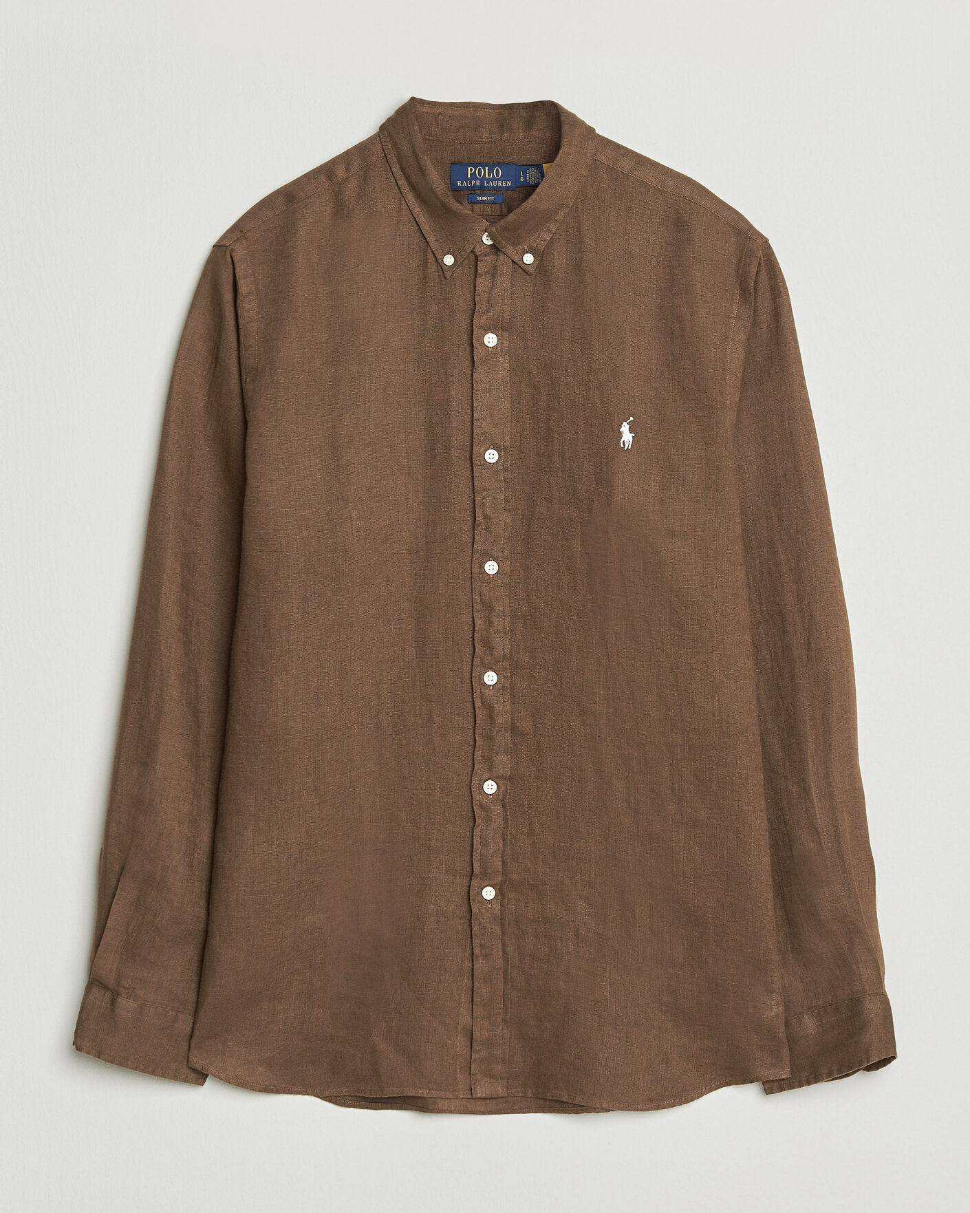 Men | Shirts | Polo Ralph Lauren | Slim Fit Linen Shirt Chestnut