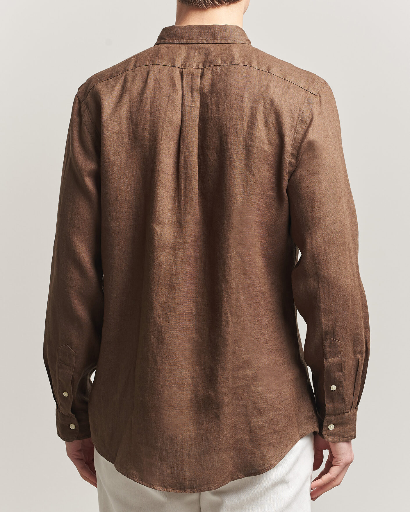Men | Shirts | Polo Ralph Lauren | Slim Fit Linen Shirt Chestnut