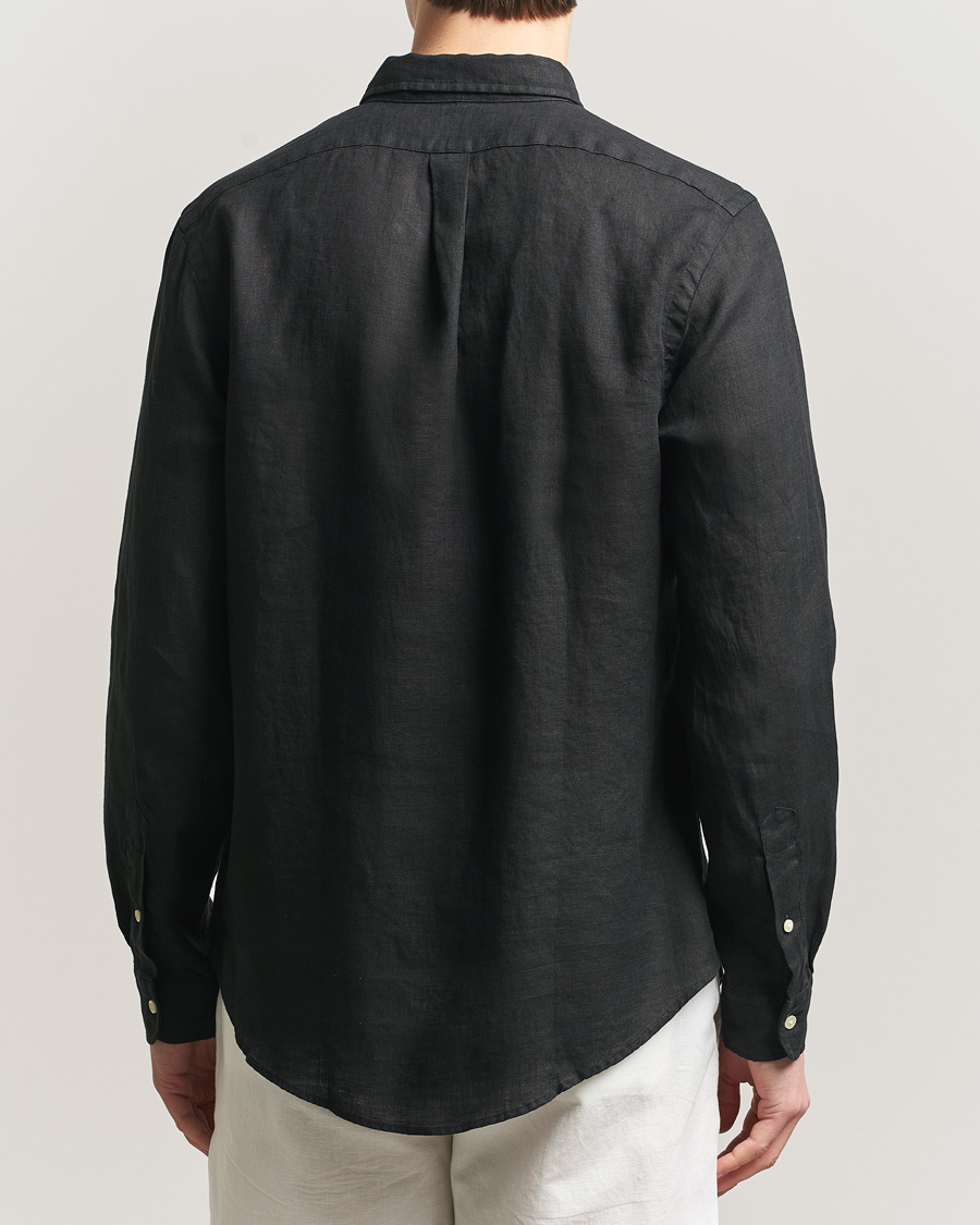 Men | Shirts | Polo Ralph Lauren | Slim Fit Linen Shirt Polo Black