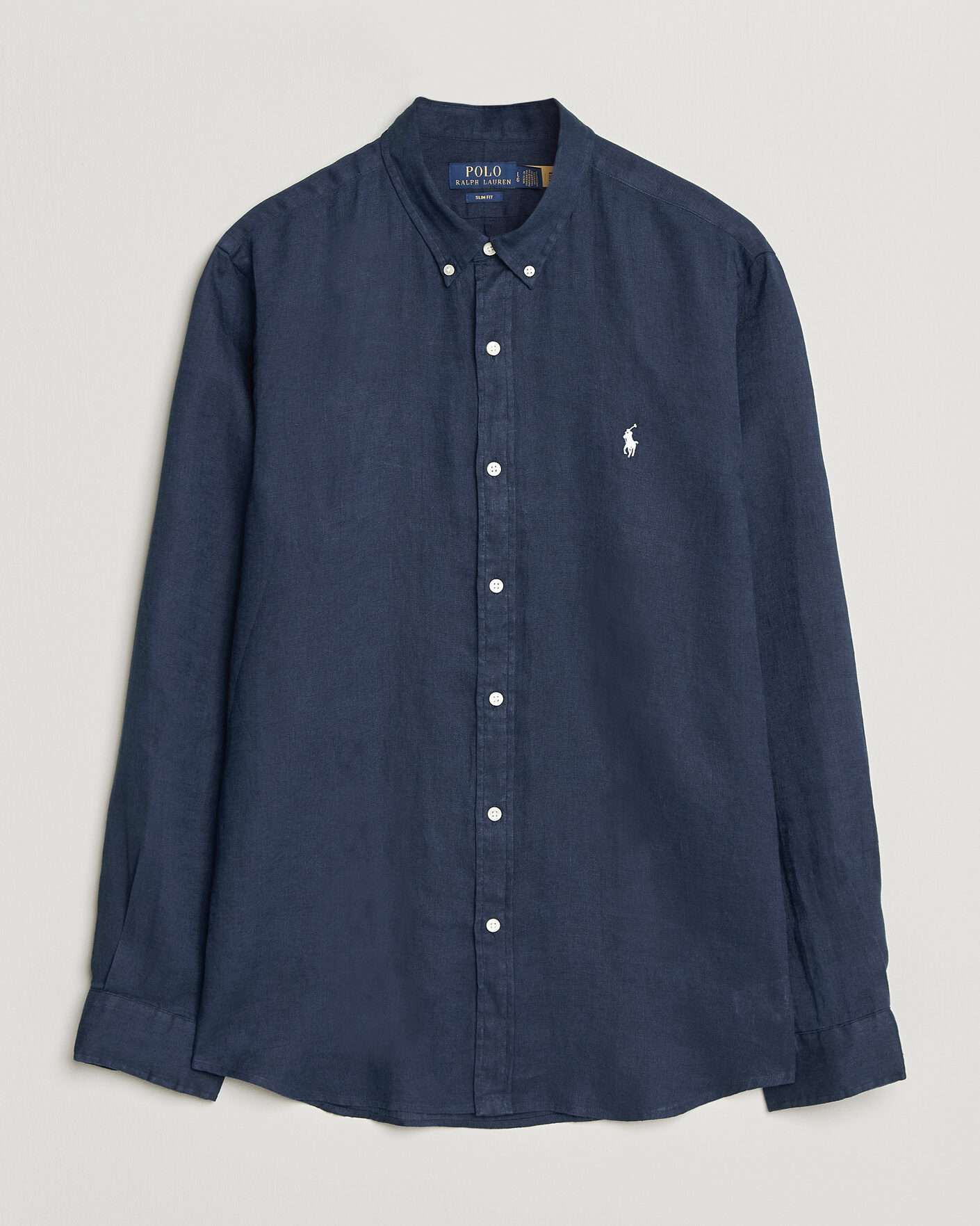 Men | Shirts | Polo Ralph Lauren | Slim Fit Linen Shirt Newport Navy