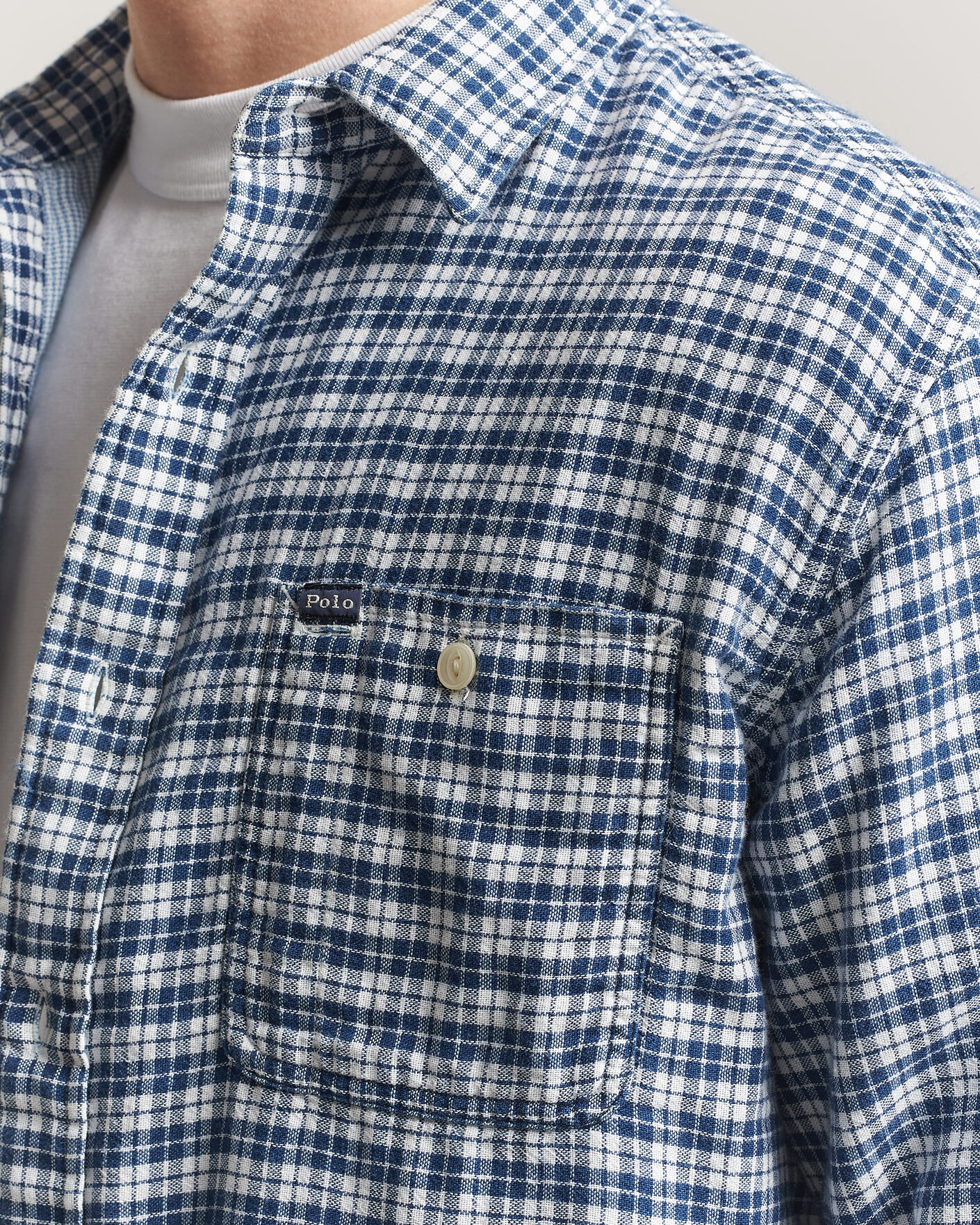 Men | Shirts | Polo Ralph Lauren | Double Faced Oxford Shirt Dark Indigo Cream