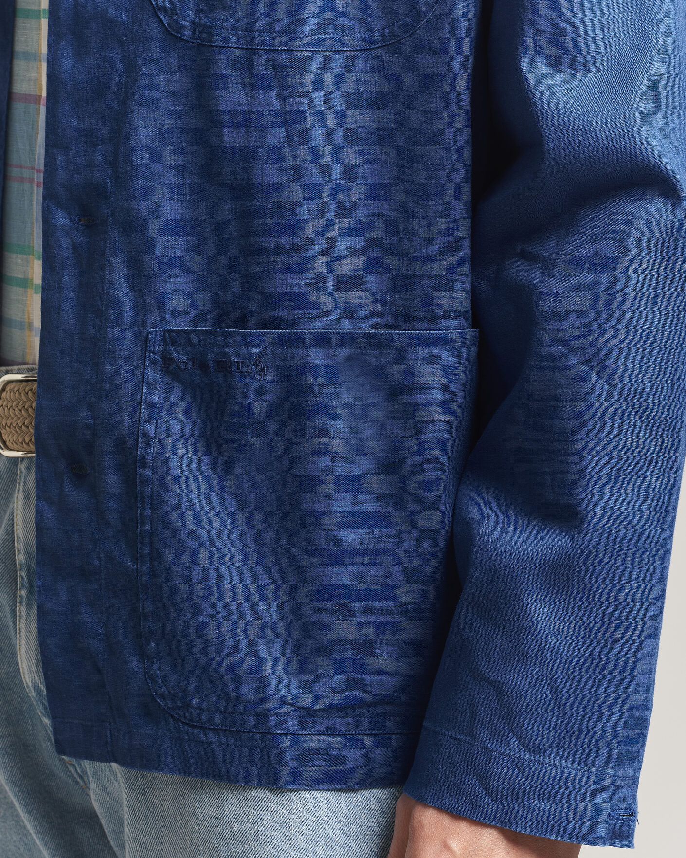 Men | Shirts | Polo Ralph Lauren | Stretch Linen Overshirt Annapolis Blue