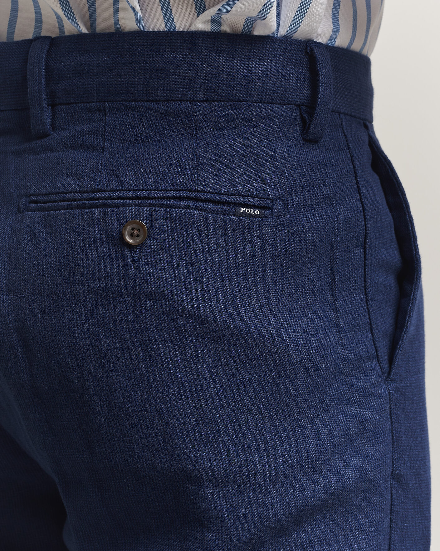 Men | Trousers | Polo Ralph Lauren | Cotton Linen Pants Newport Navy
