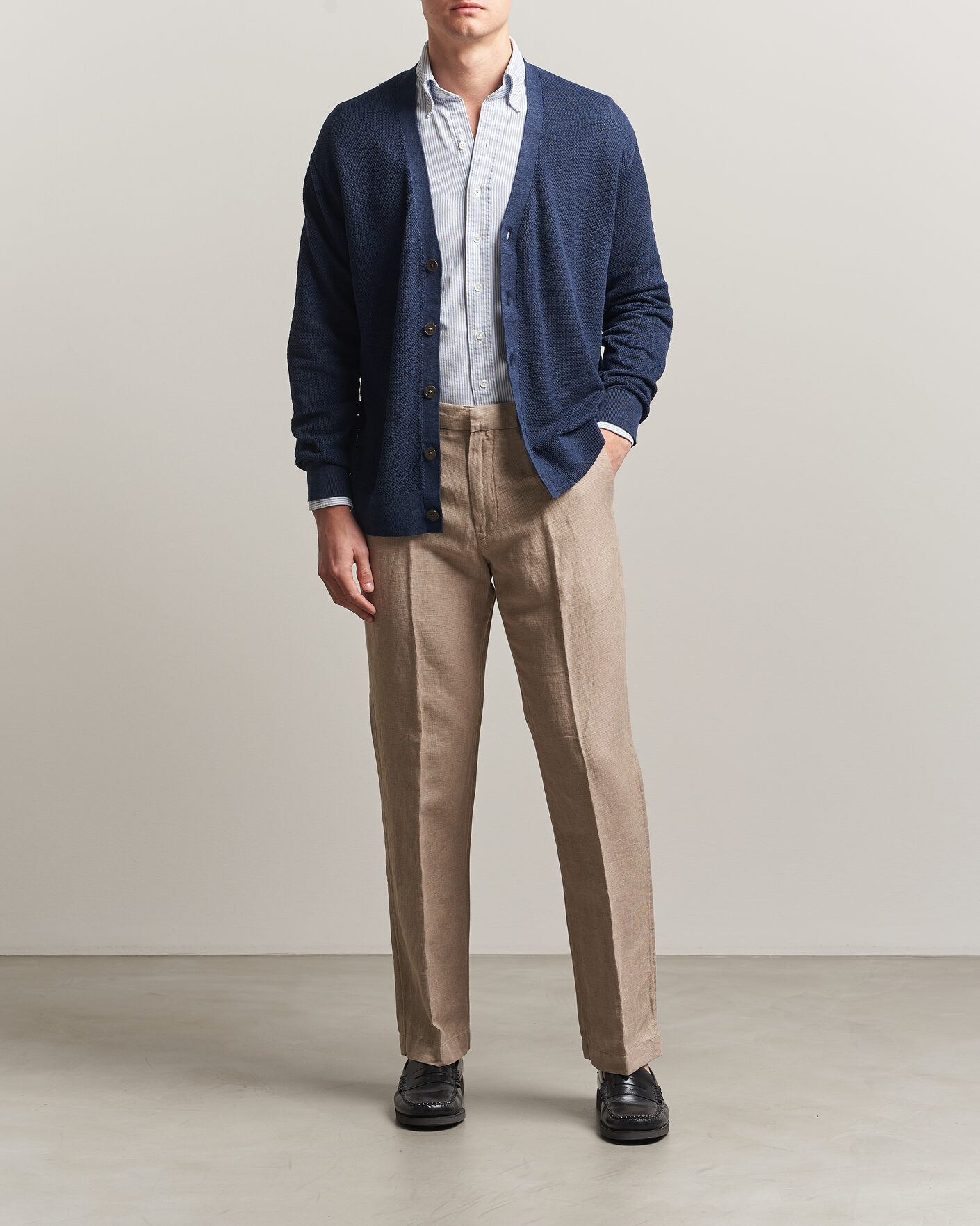Men | Trousers | Polo Ralph Lauren | Cotton Linen Pants Madison Tan Stone Grey